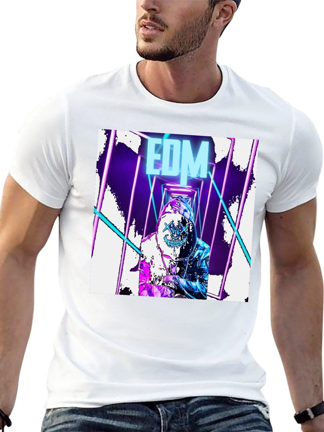 EDM Rave DJ Graphic T-Shirt - Black