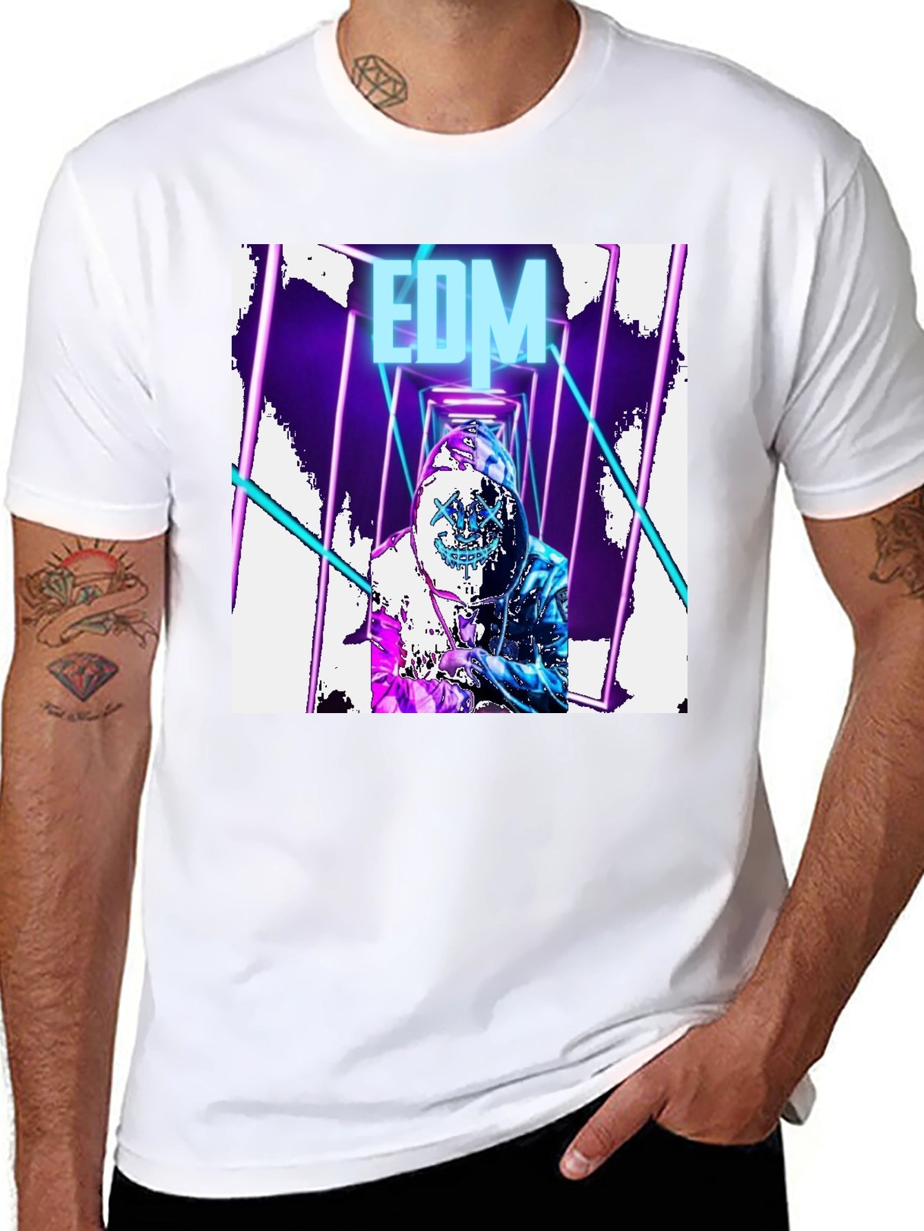EDM Rave DJ Graphic T-Shirt - Black