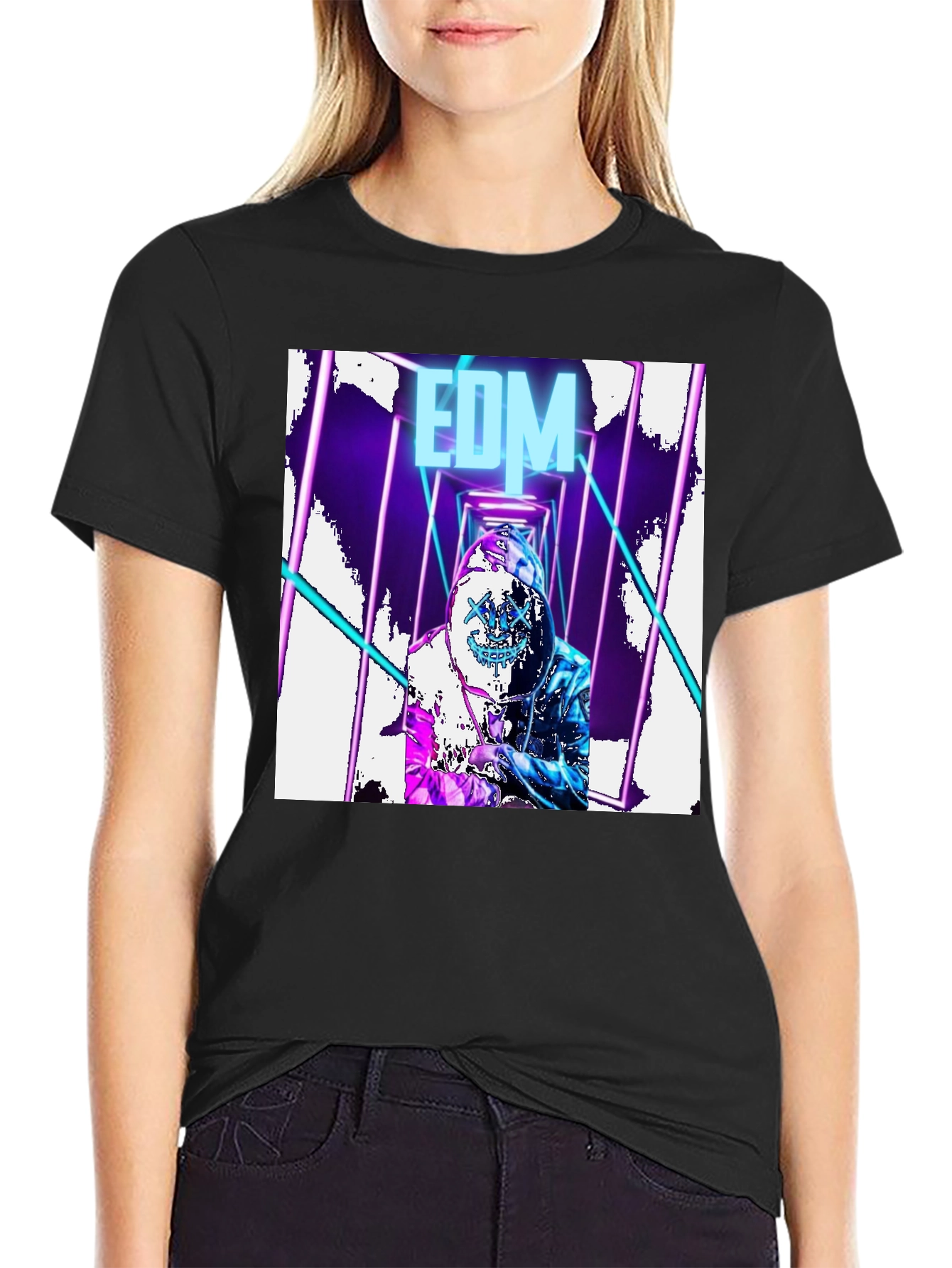EDM Rave DJ Graphic T-Shirt - Black