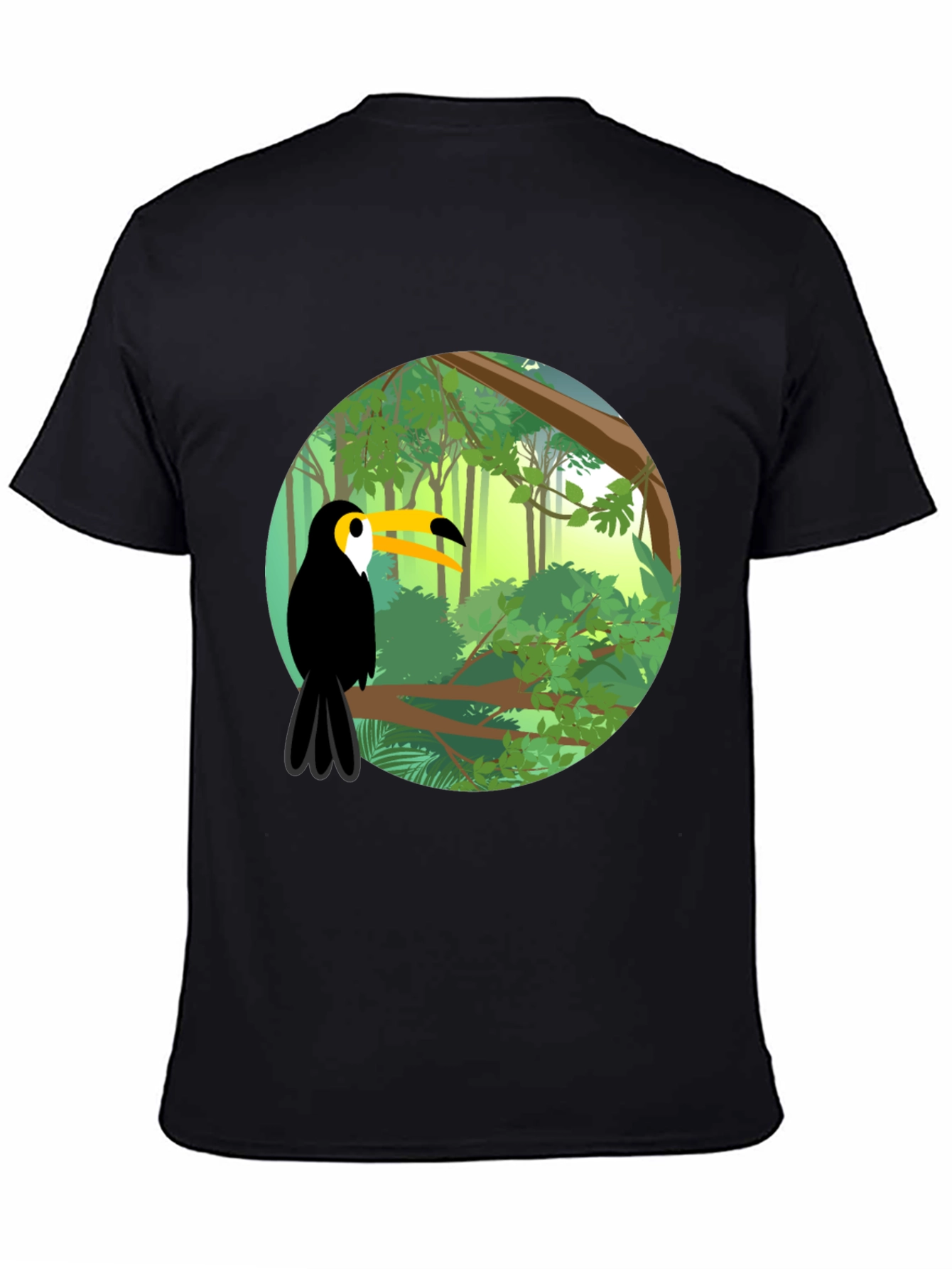 Toucan Graphic Print Black T-Shirt