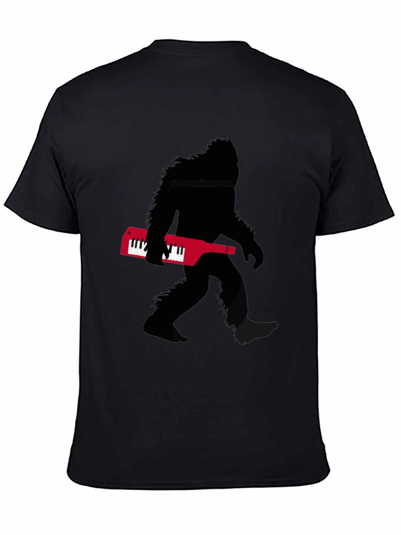 Sasquatch Keytar T-Shirt - Black Novelty Tee