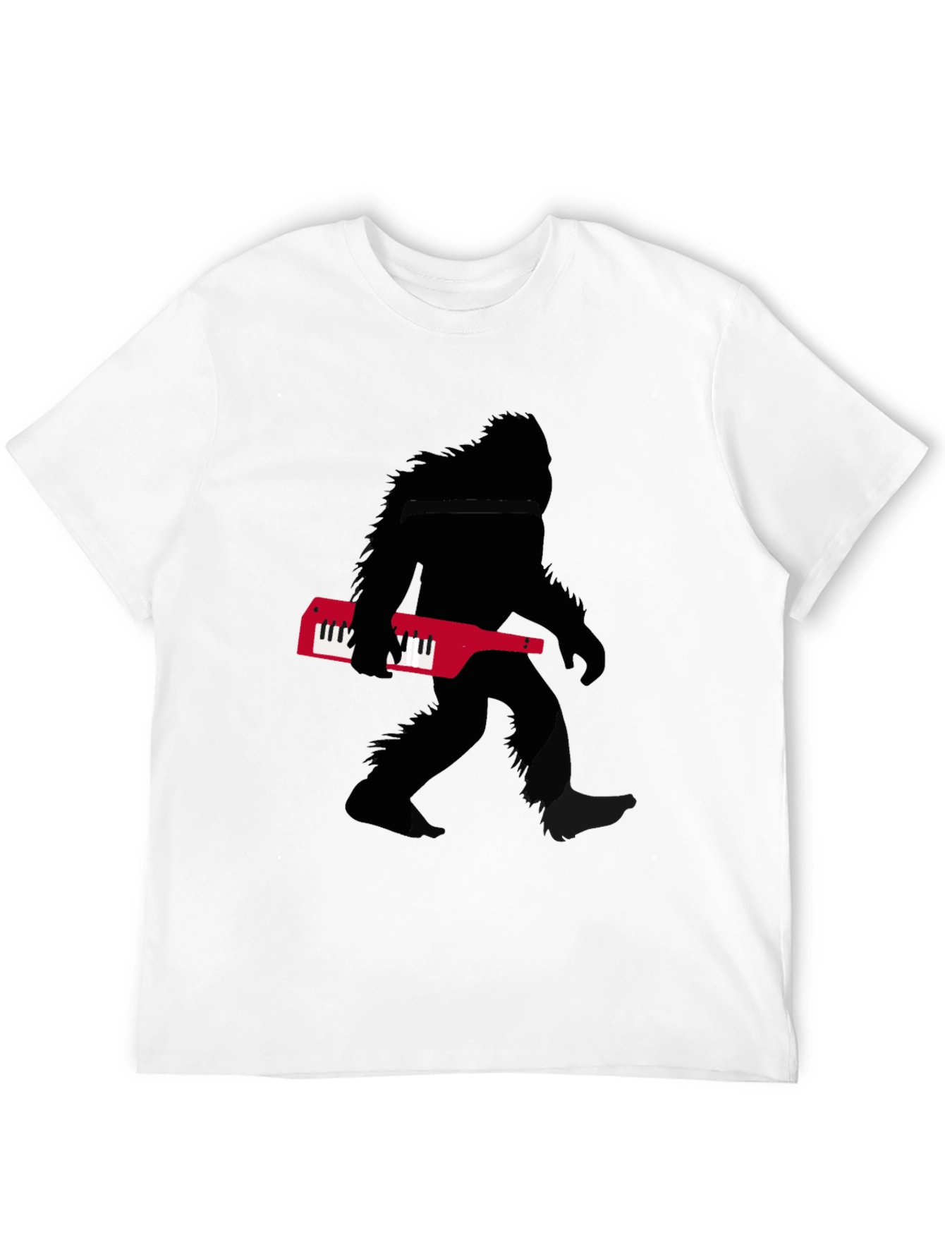 Sasquatch Keytar T-Shirt - Black Novelty Tee