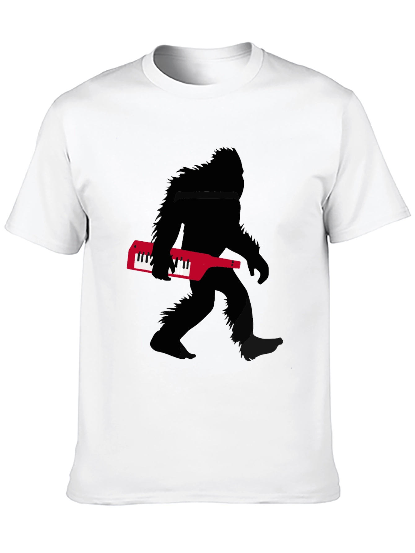 Sasquatch Keytar T-Shirt - Black Novelty Tee