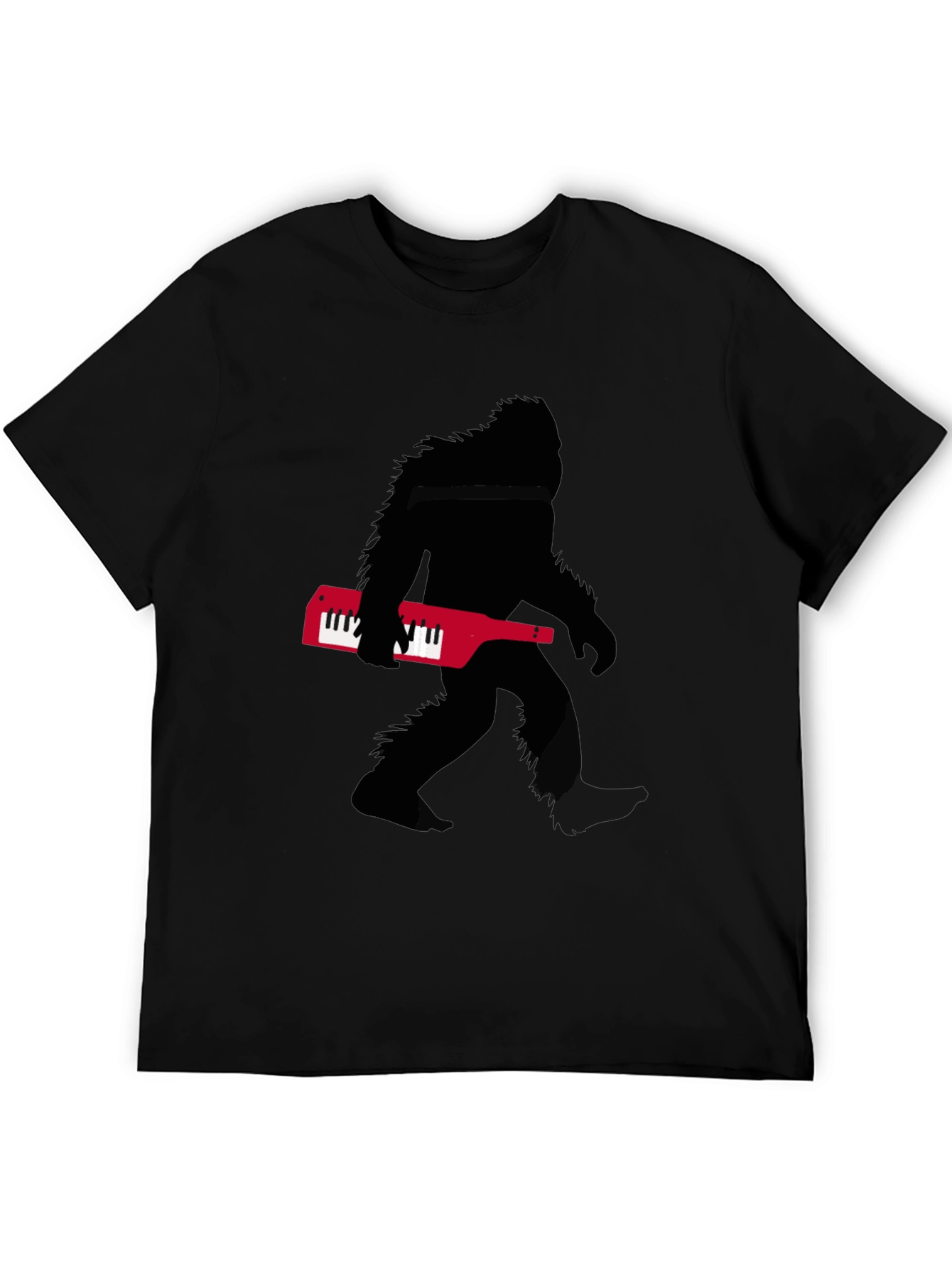 Sasquatch Keytar T-Shirt - Black Novelty Tee