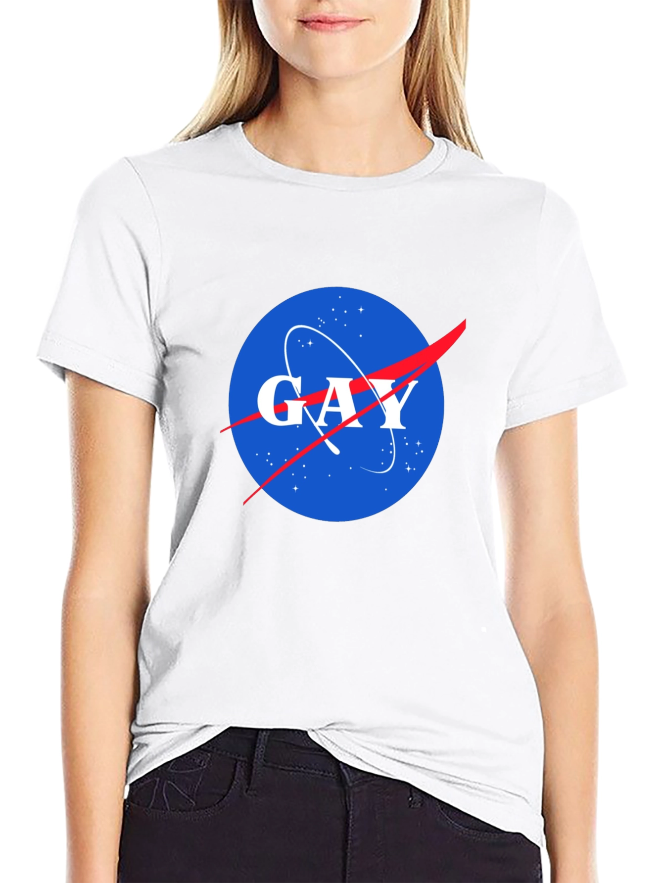 NASA Spoof Gay Logo Graphic T-Shirt