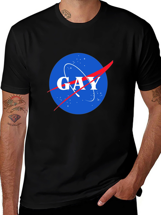 NASA Spoof Gay Logo Graphic T-Shirt