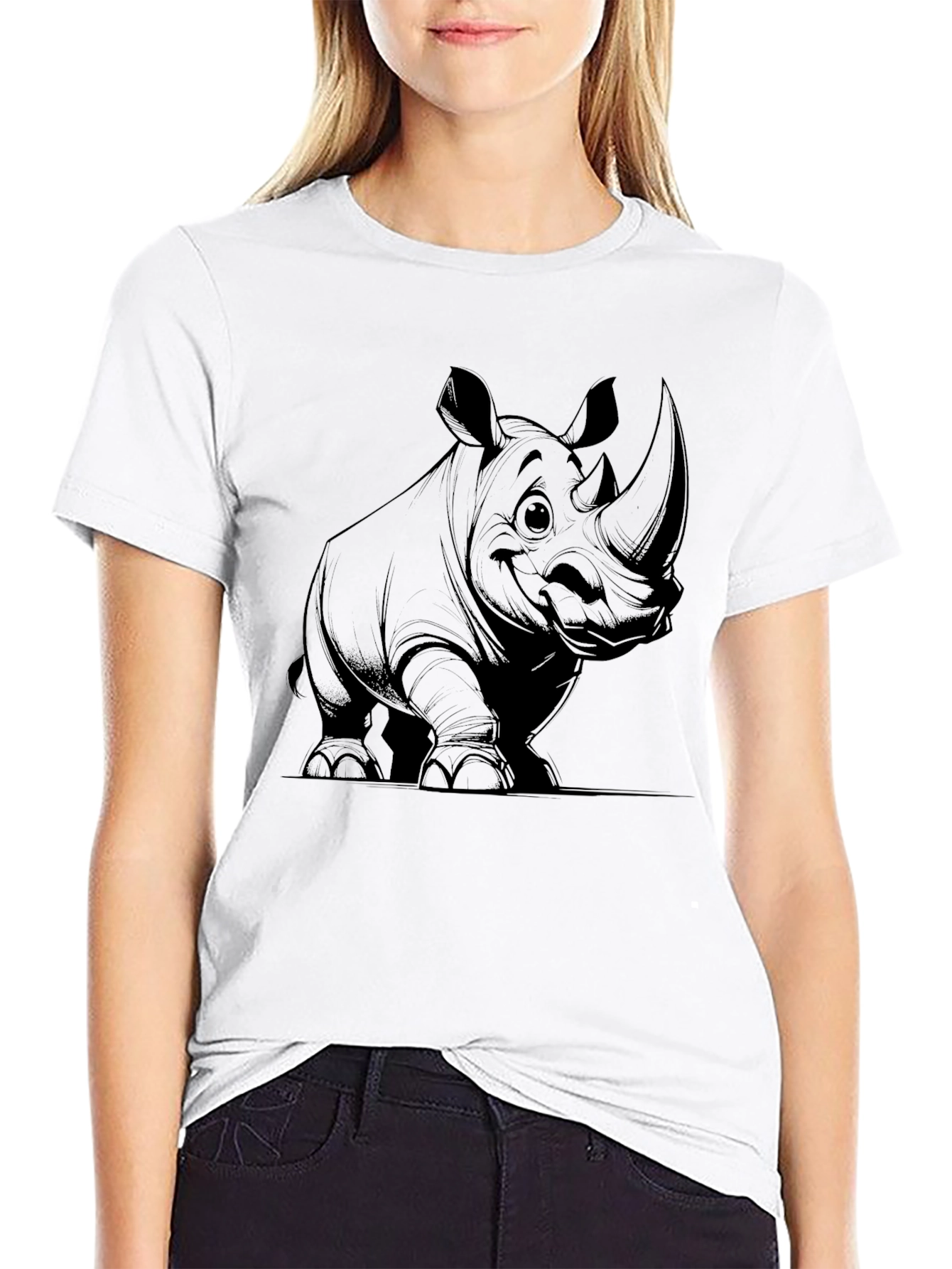 Rhino Graphic Tee - Cool Black T-Shirt