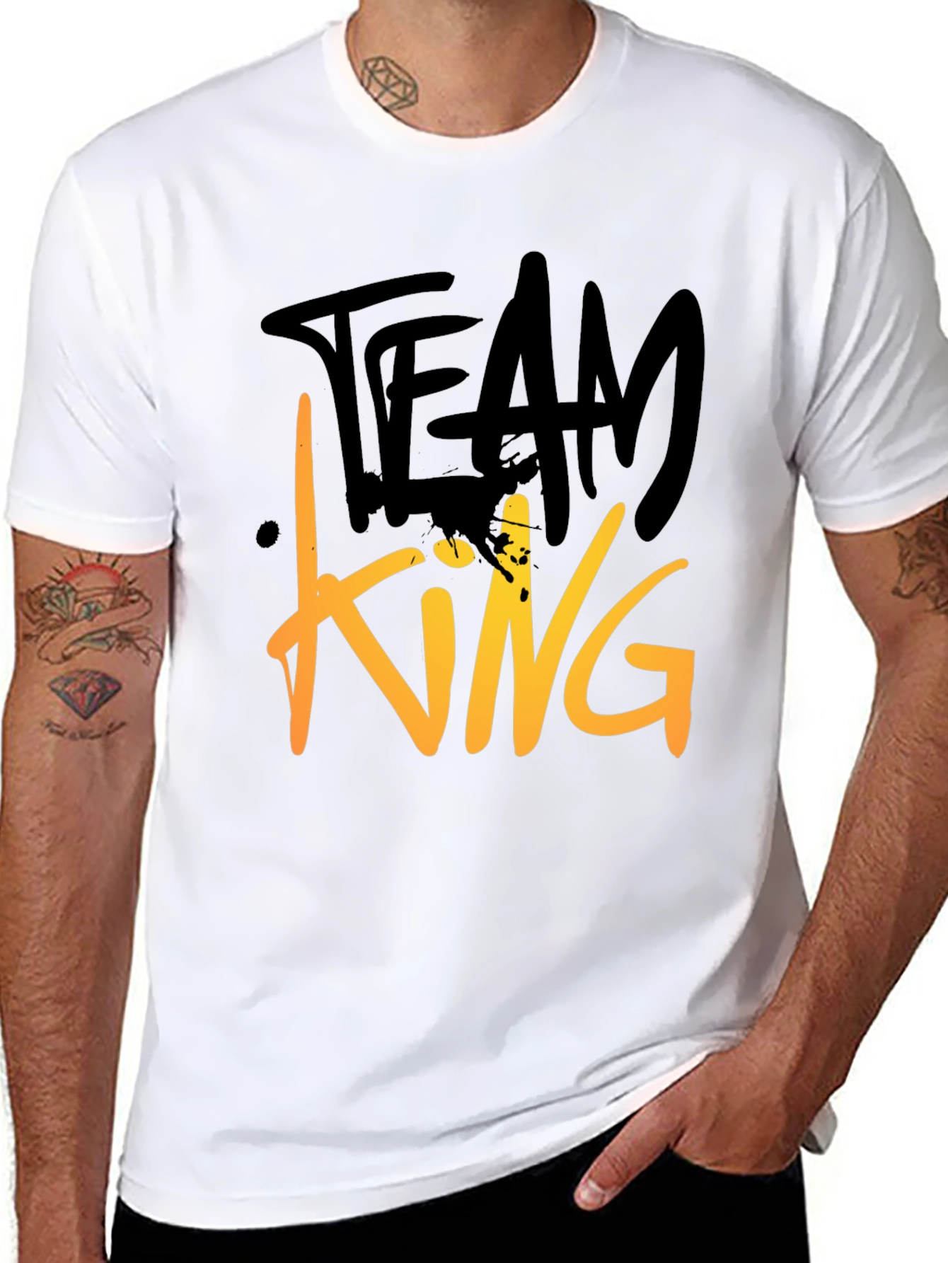 Team King Graphic Tee - Modern Black T-Shirt