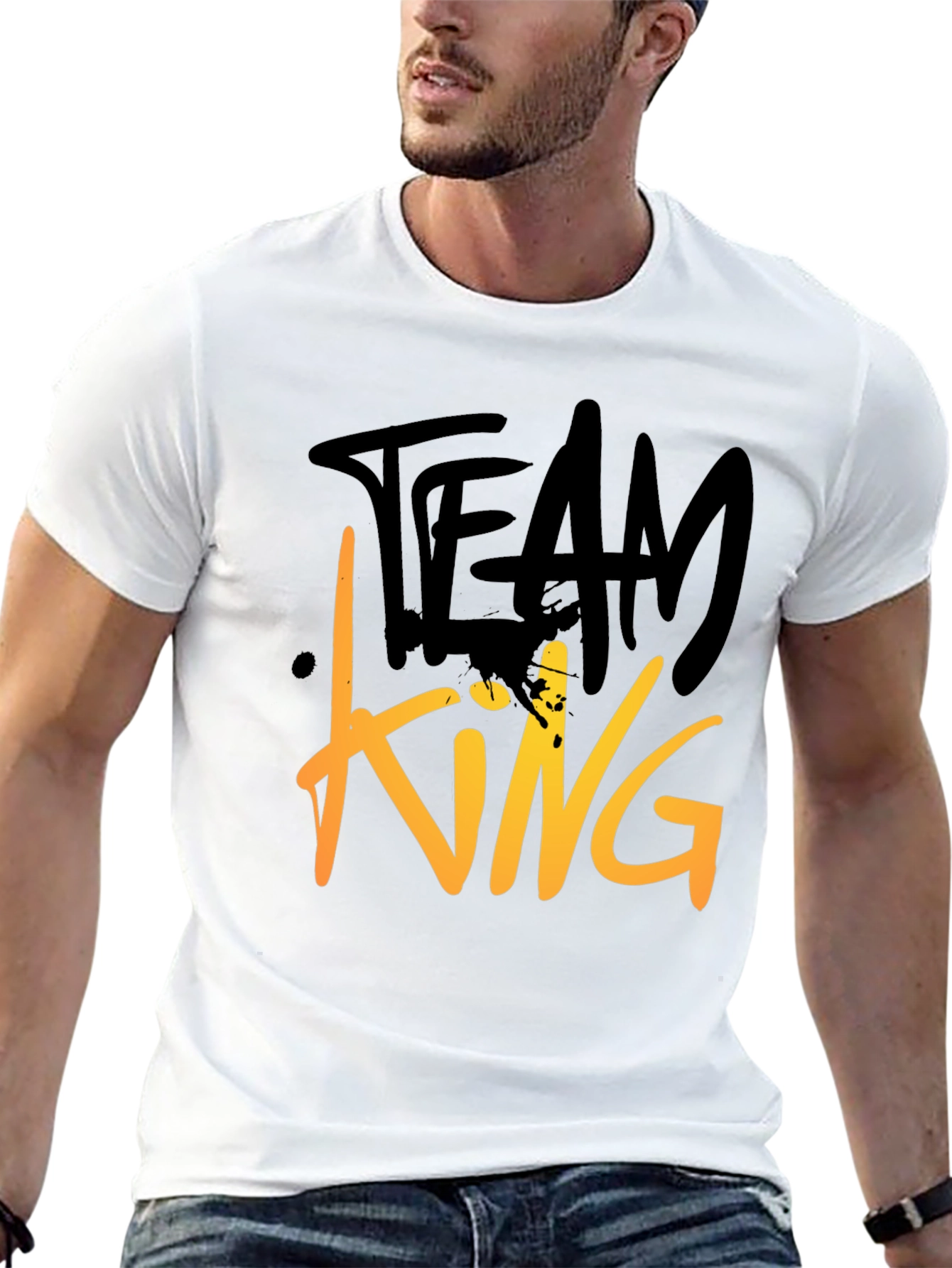Team King Graphic Tee - Modern Black T-Shirt