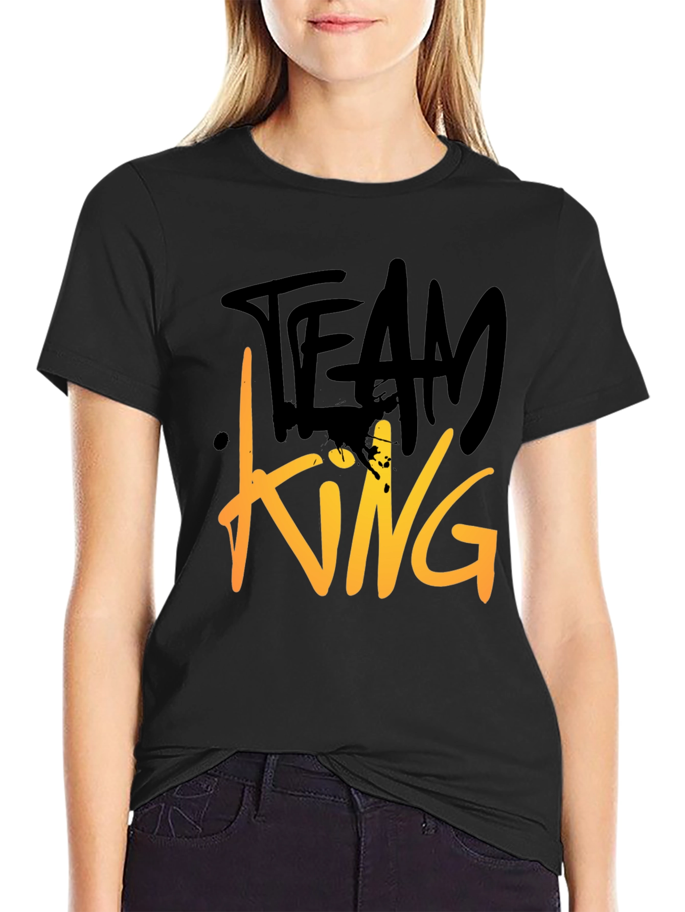 Team King Graphic Tee - Modern Black T-Shirt