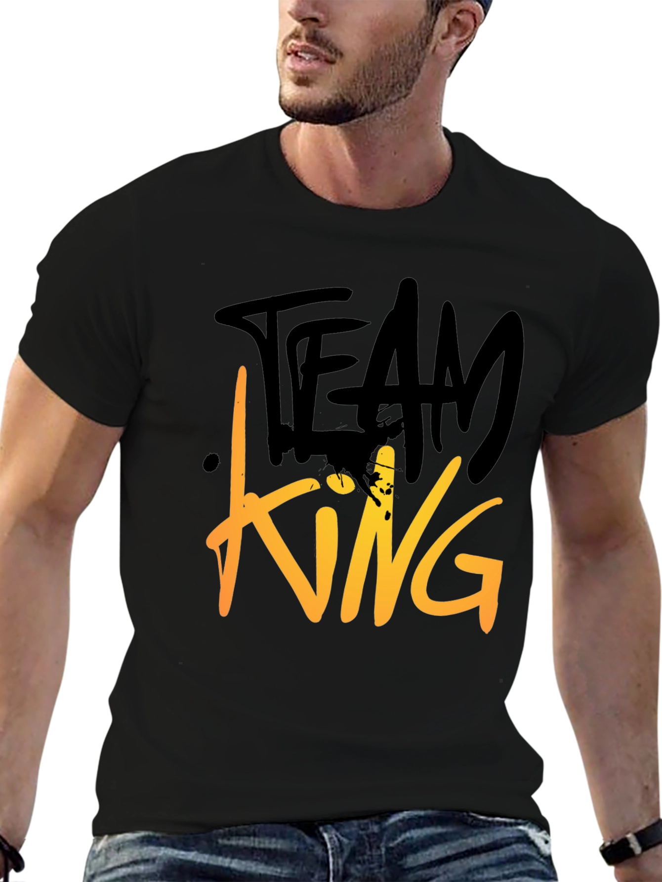 Team King Graphic Tee - Modern Black T-Shirt