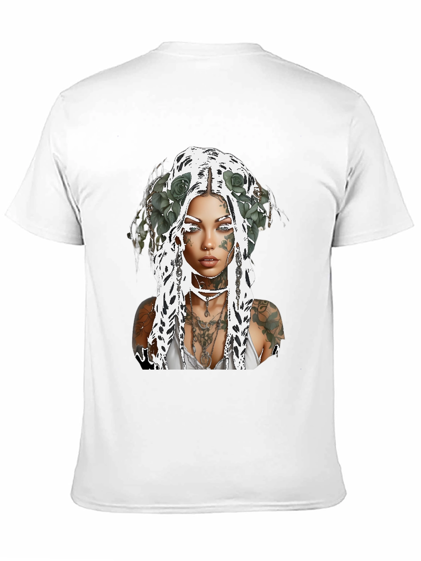 Tattooed Woman Graphic Tee - Black Casual Shirt