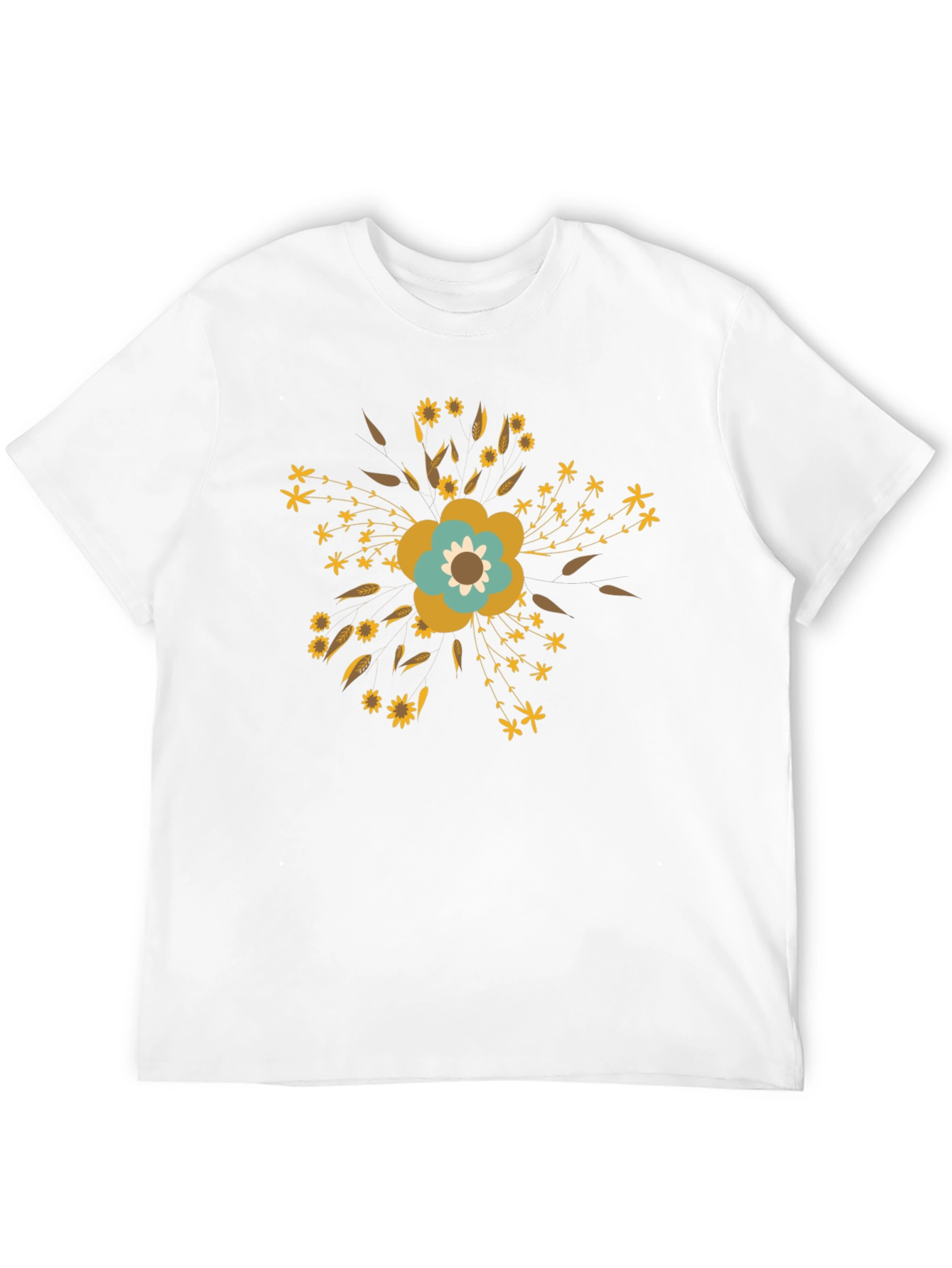 Floral Graphic Print T-Shirt - Black