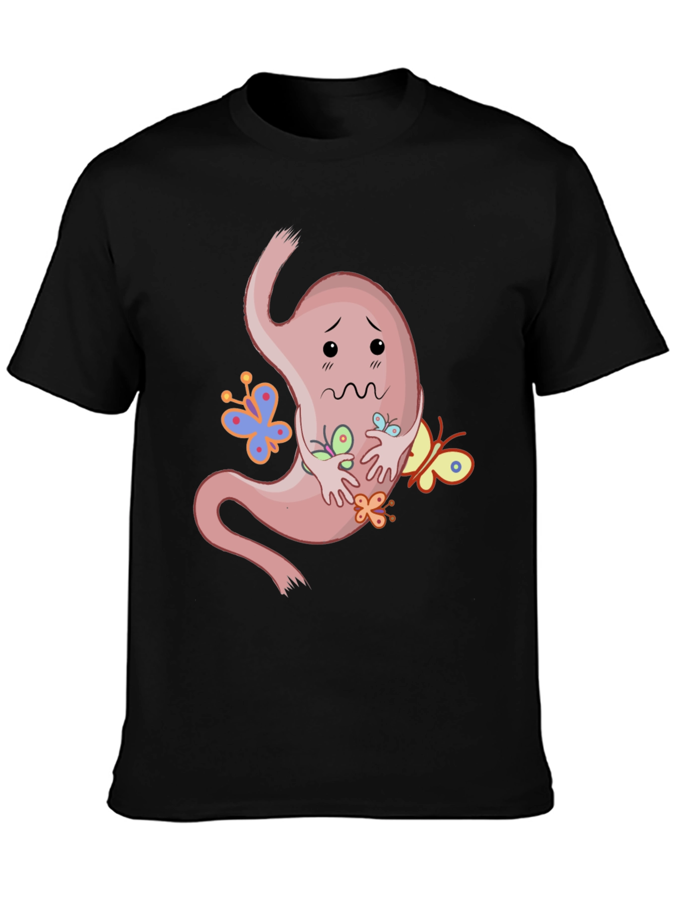Stomach Butterflies T-Shirt - Black Graphic Tee