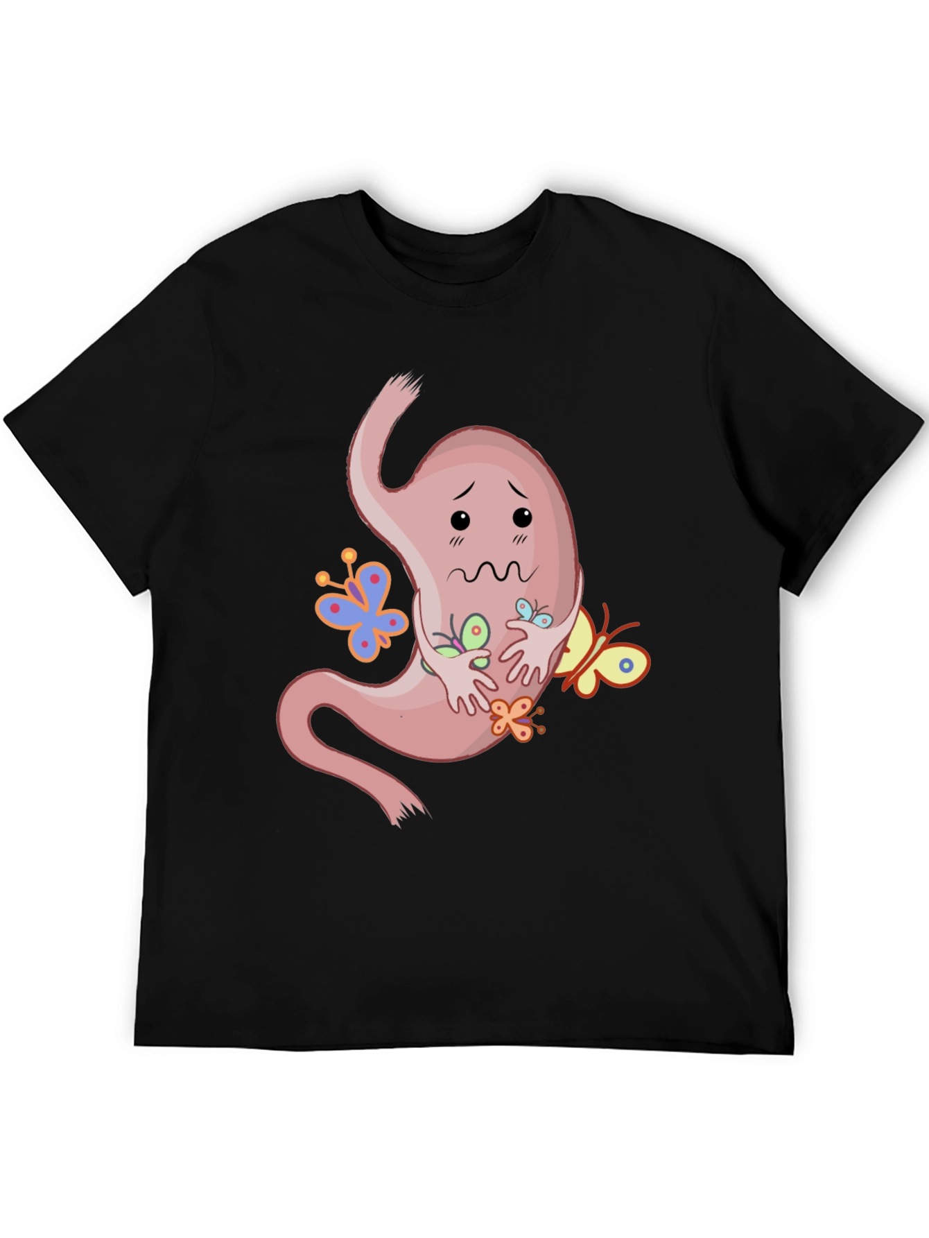 Stomach Butterflies T-Shirt - Black Graphic Tee