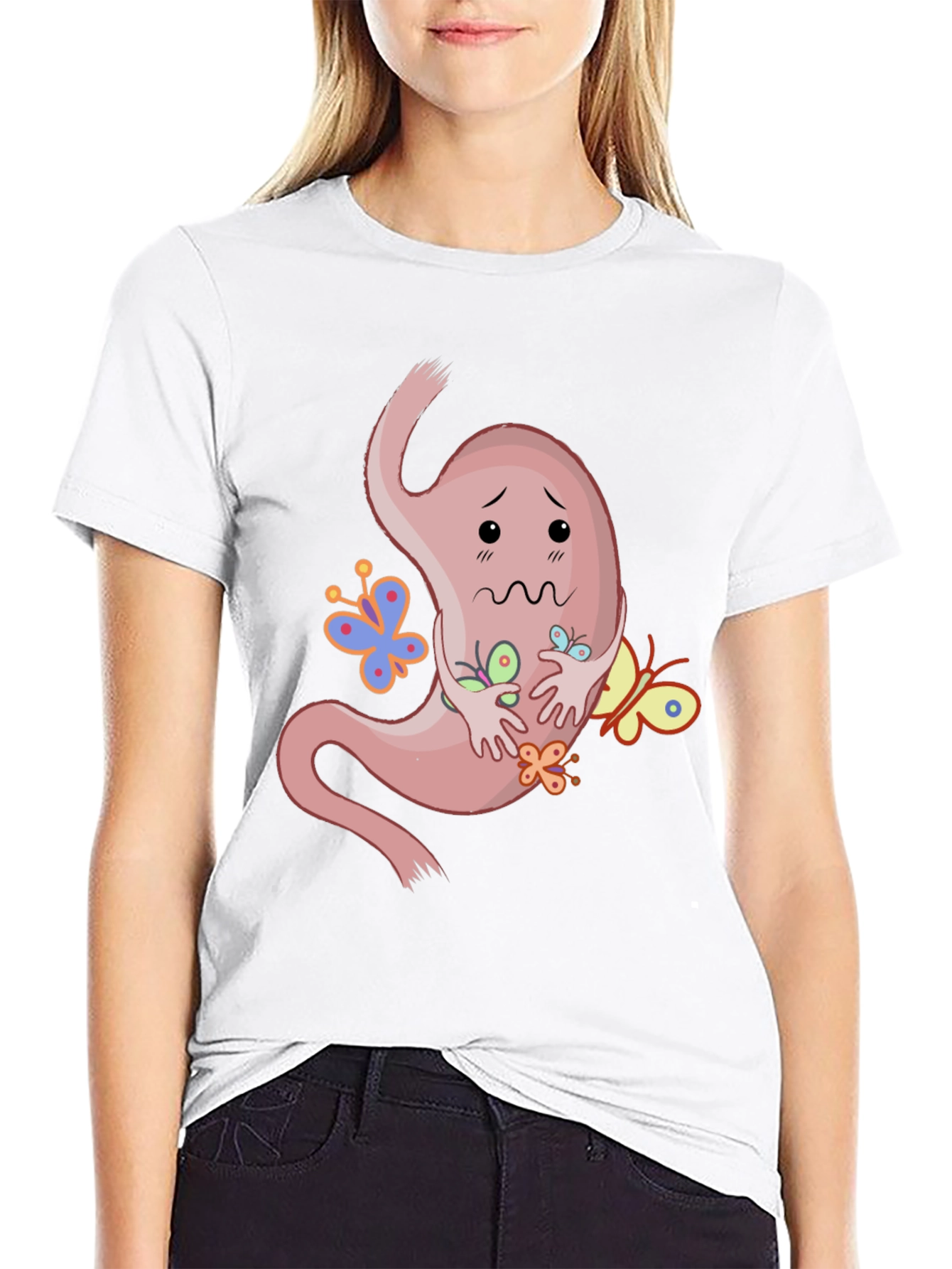 Stomach Butterflies T-Shirt - Black Graphic Tee