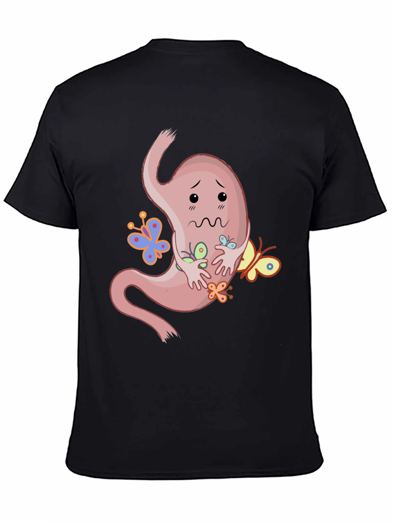 Stomach Butterflies T-Shirt - Black Graphic Tee