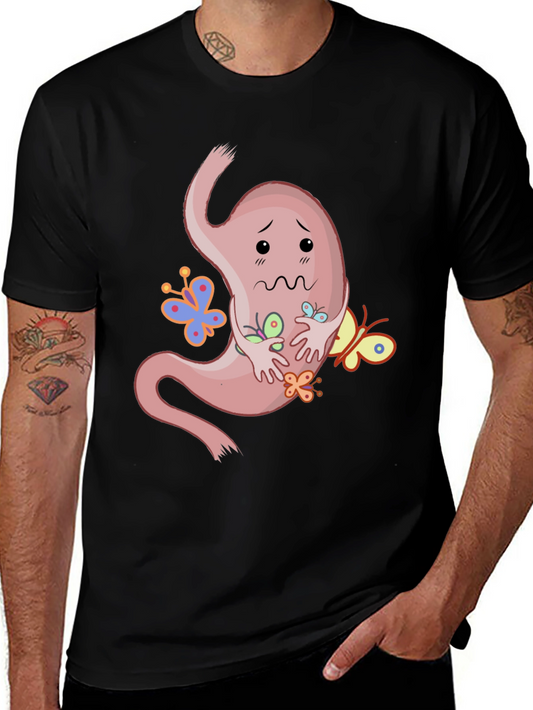 Stomach Butterflies T-Shirt - Black Graphic Tee