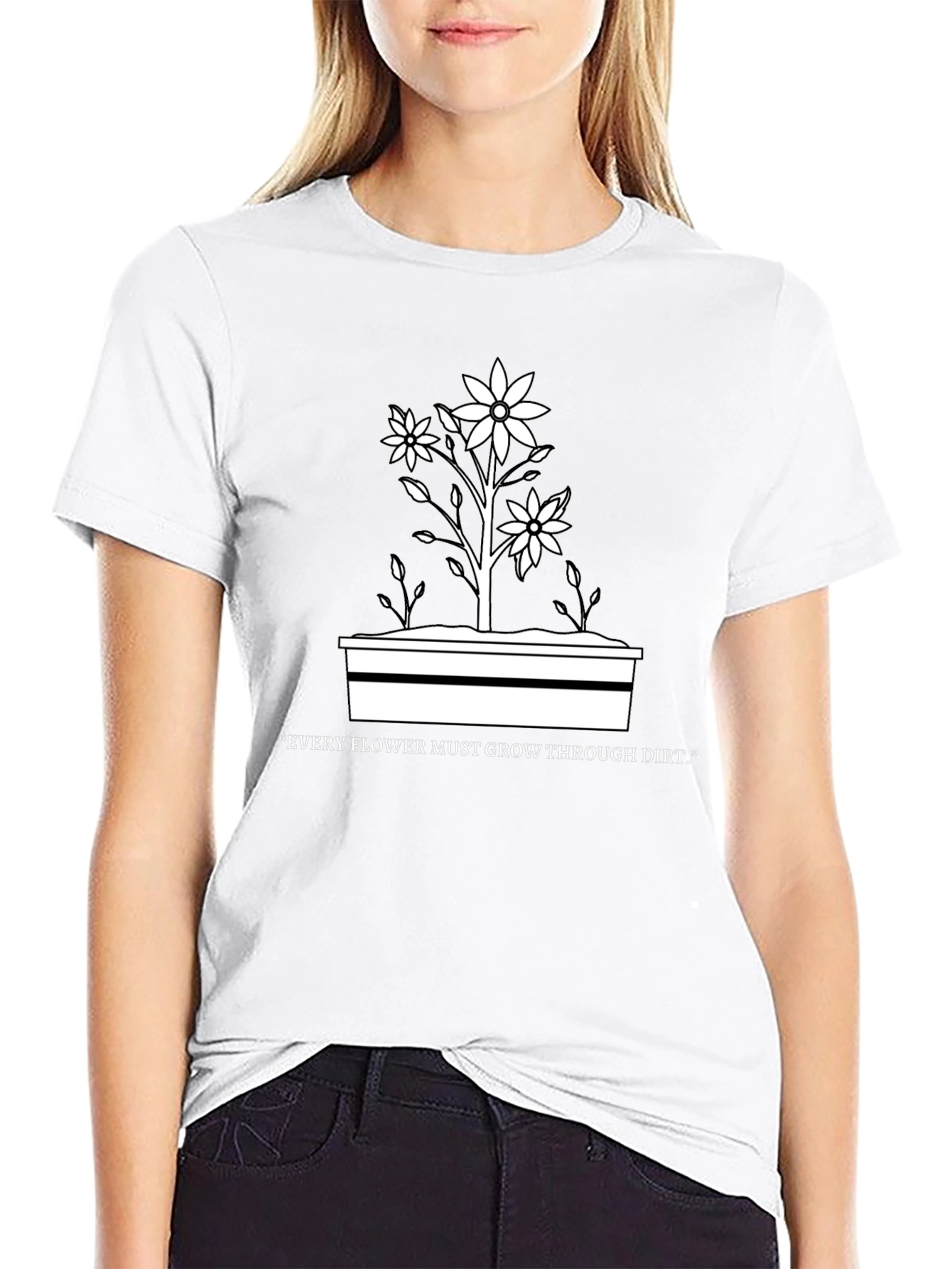 Flower Through Dirt Graphic Tee - Black