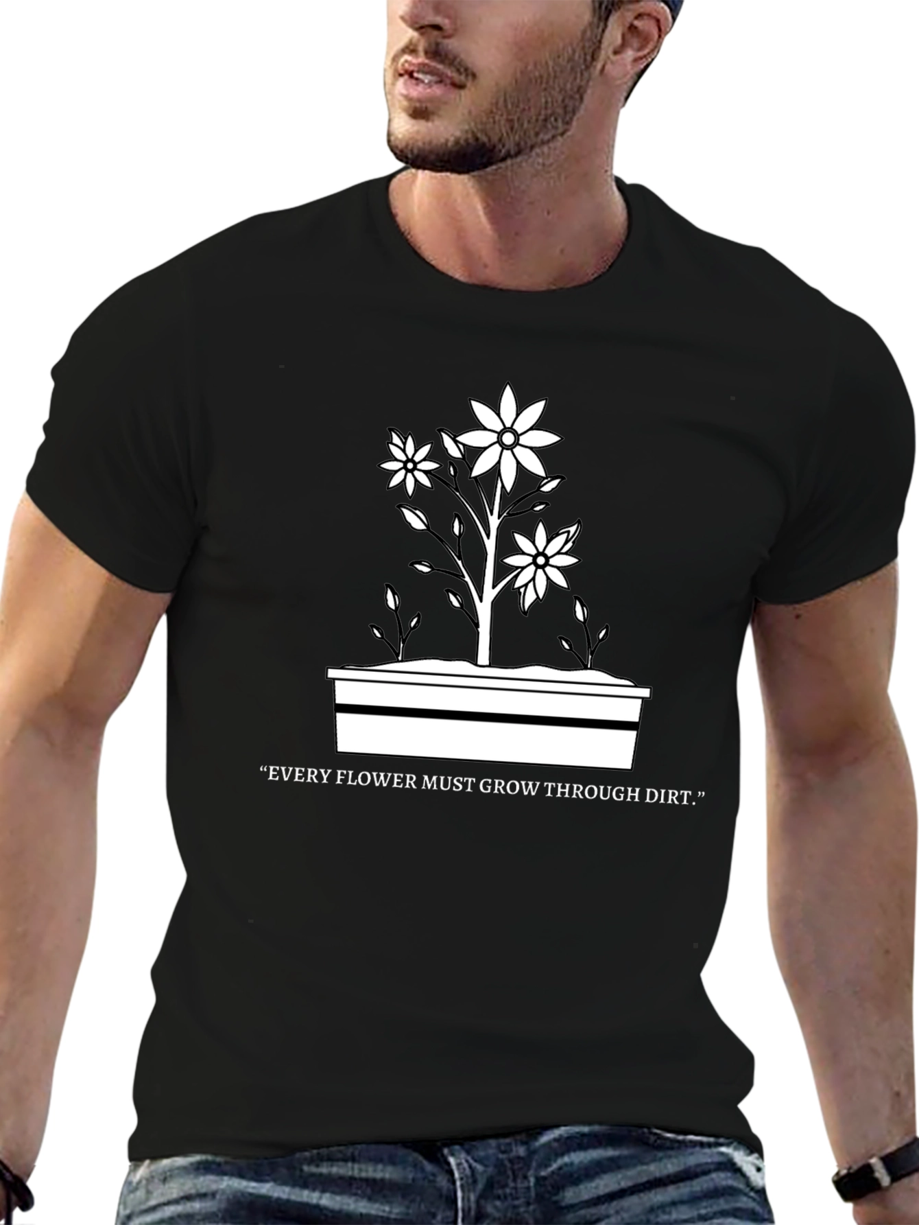 Flower Through Dirt Graphic Tee - Black