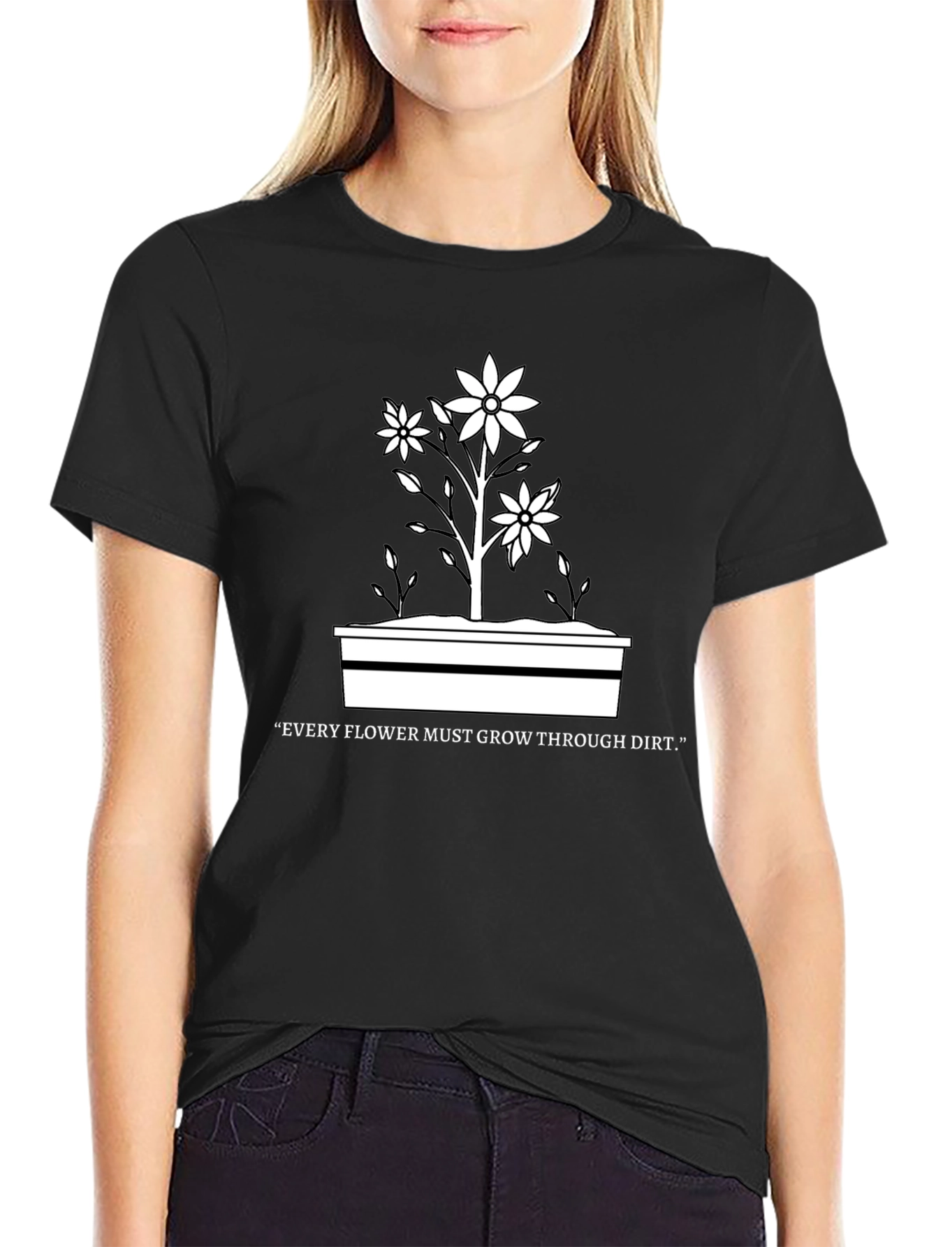 Flower Through Dirt Graphic Tee - Black