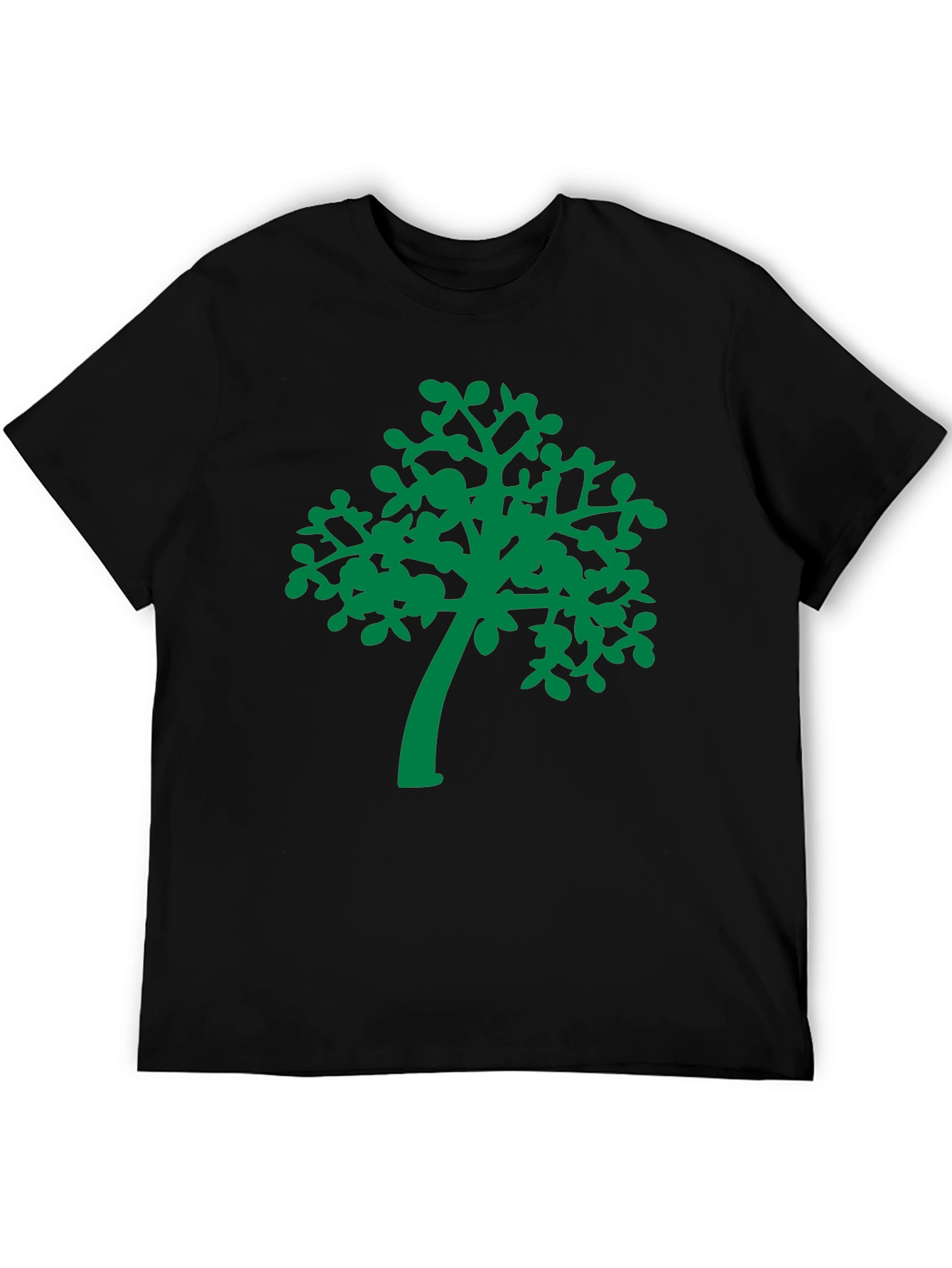 Green Tree Graphic Black T-Shirt