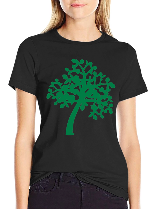 Green Tree Graphic Black T-Shirt
