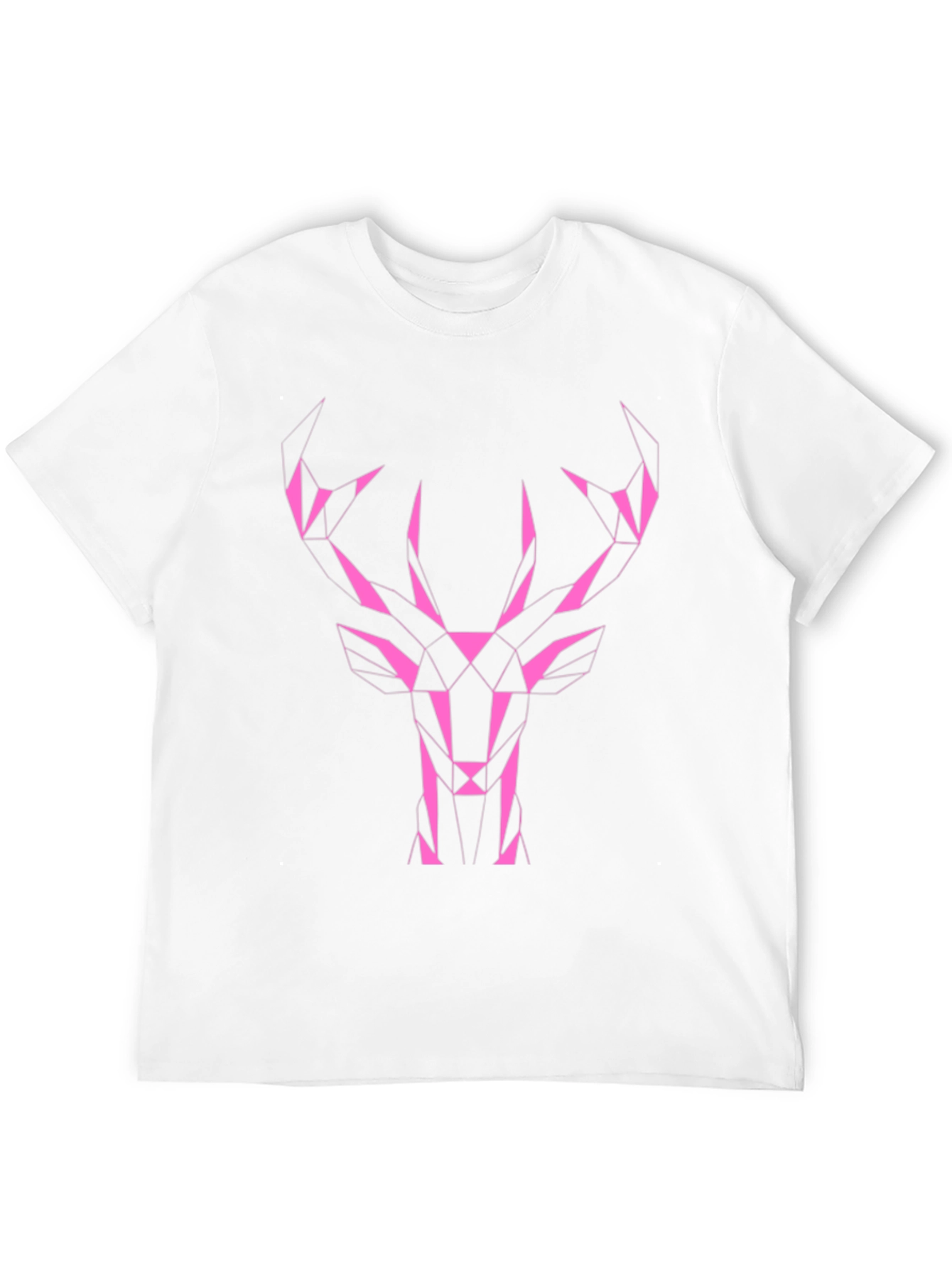 Geometric Deer Graphic Tee - Black Cotton