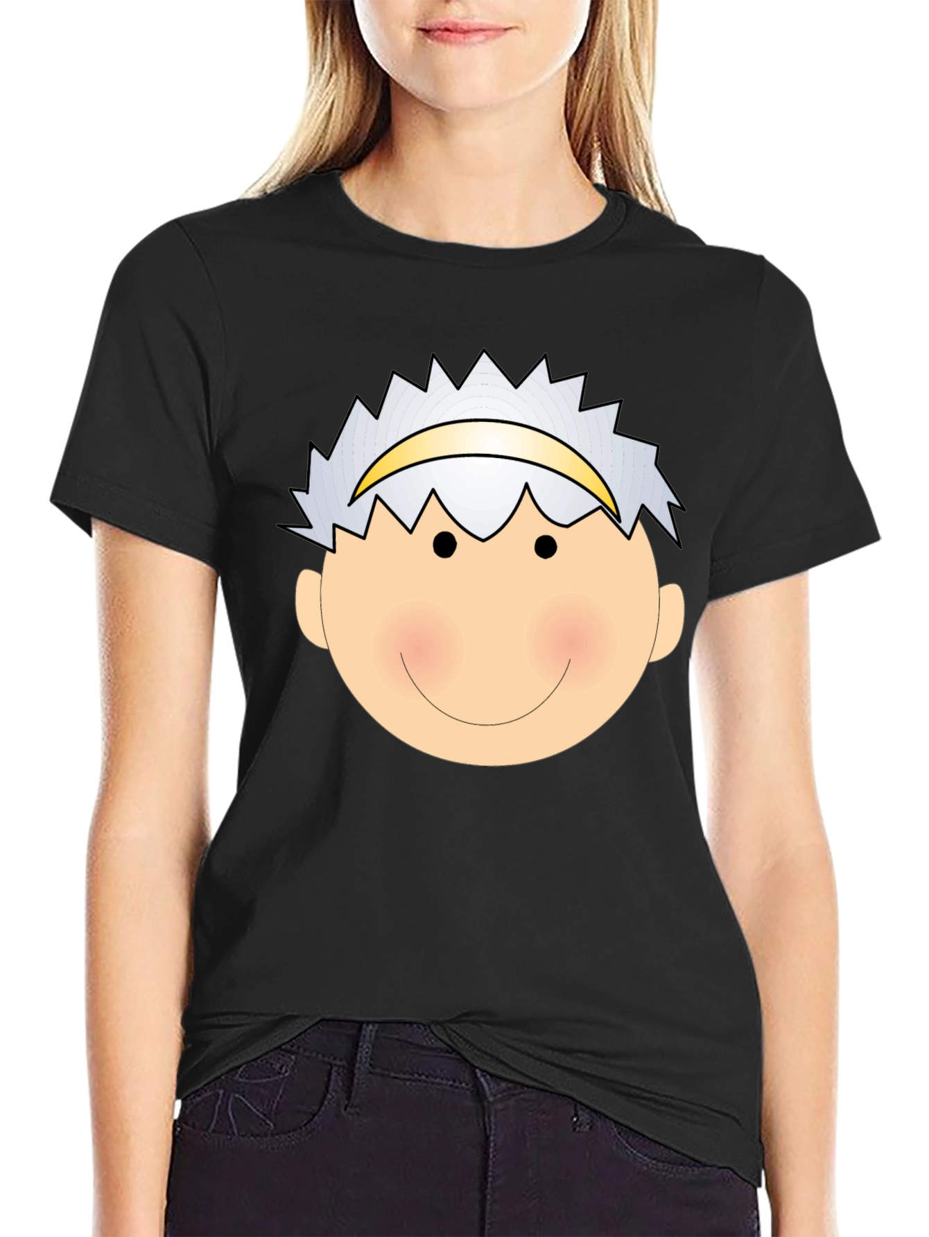 Angel Face Graphic Tee - Black Cotton T-Shirt