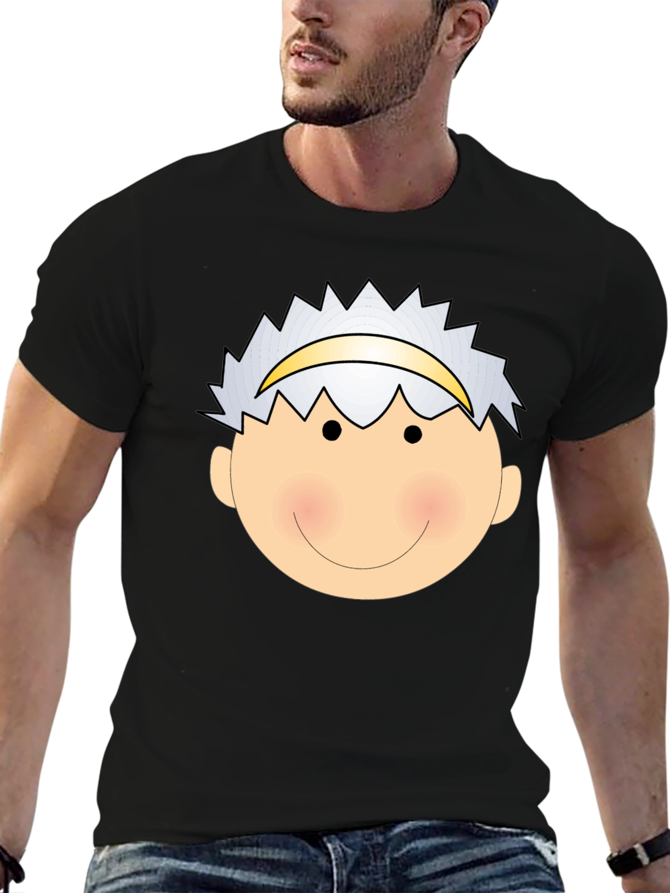 Angel Face Graphic Tee - Black Cotton T-Shirt