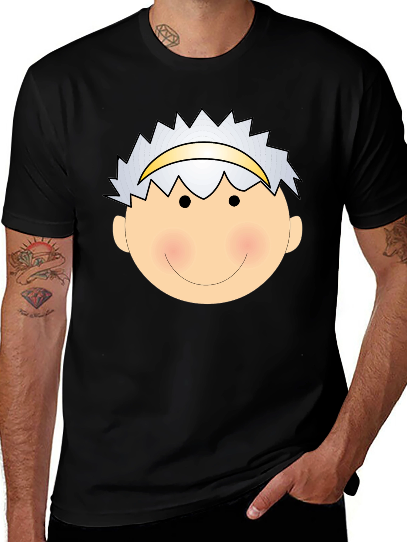 Angel Face Graphic Tee - Black Cotton T-Shirt