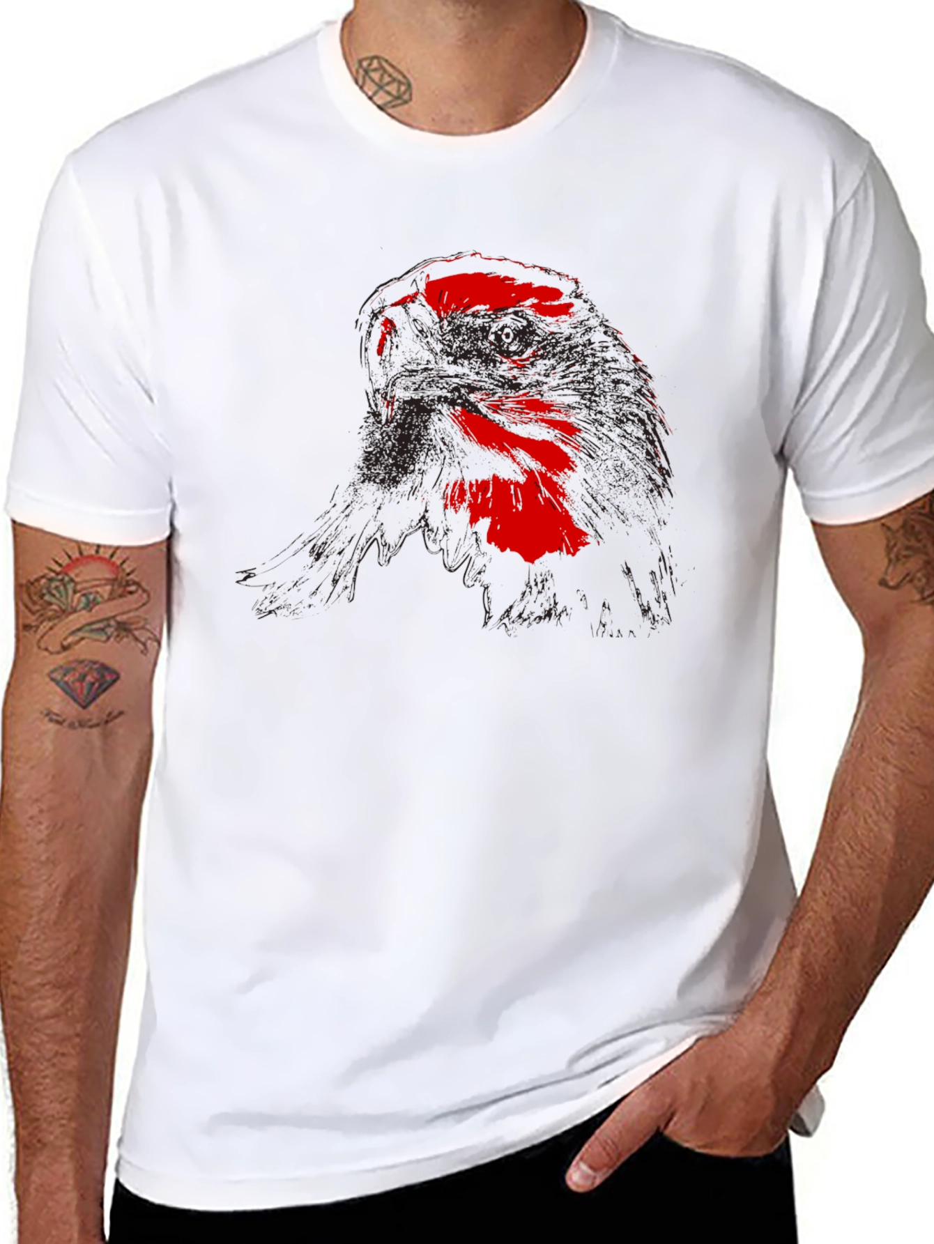 Red Eagle Graphic Black T-Shirt