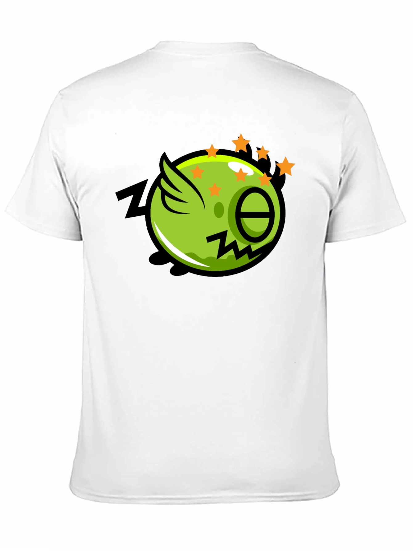 Zonked Green Cartoon Character Black T-Shirt