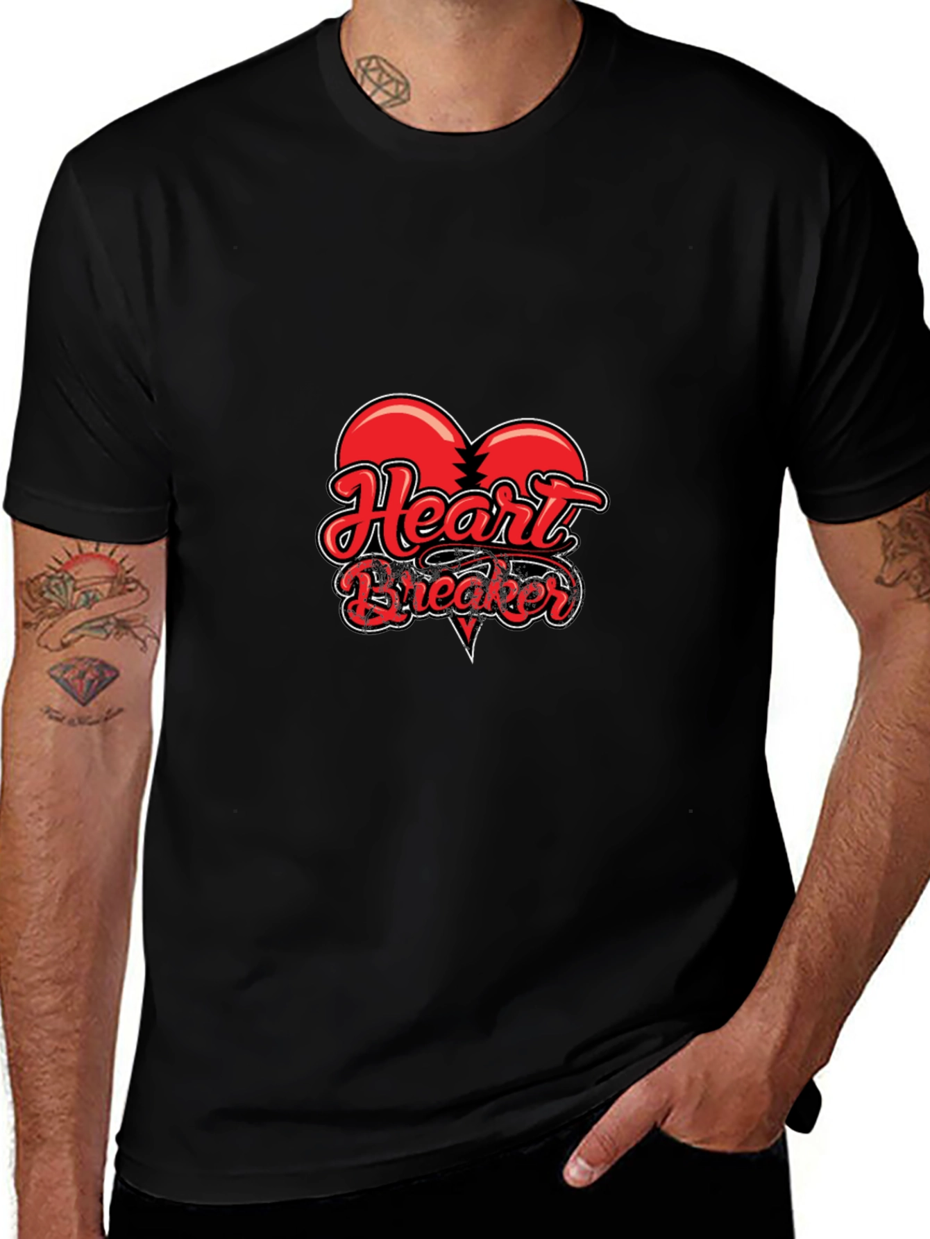 Heartbreaker Graphic Tee - Stylish Black T-Shirt