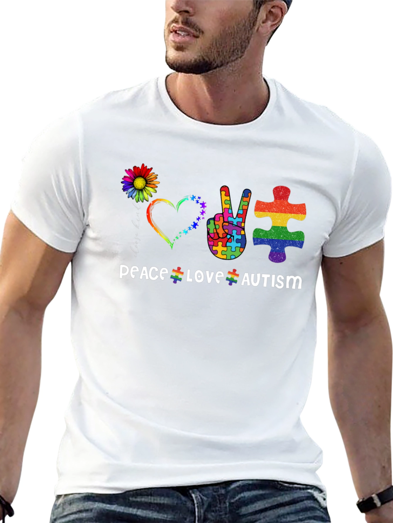 Peace Love Autism T-Shirt Puzzle Design