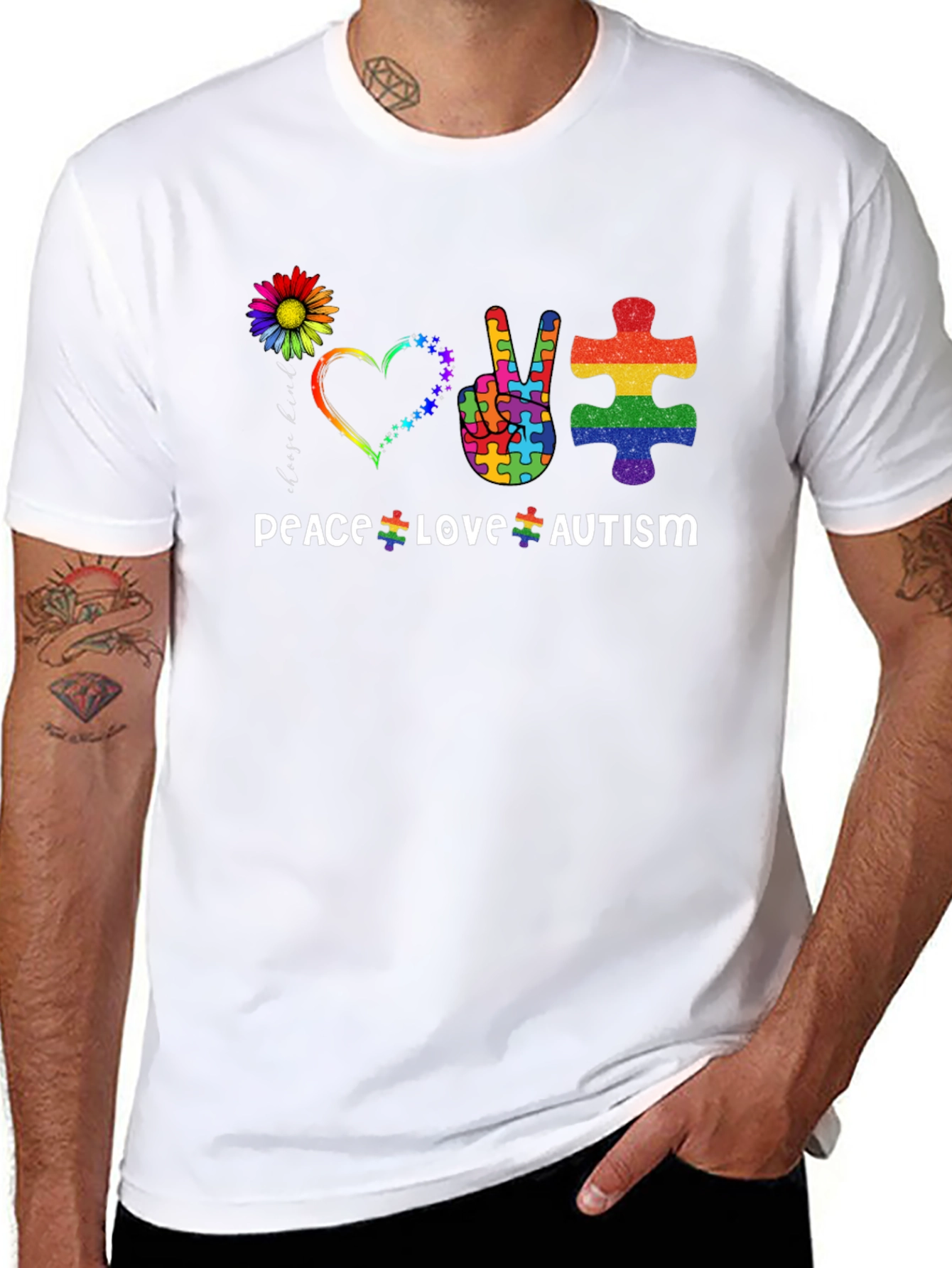 Peace Love Autism T-Shirt Puzzle Design