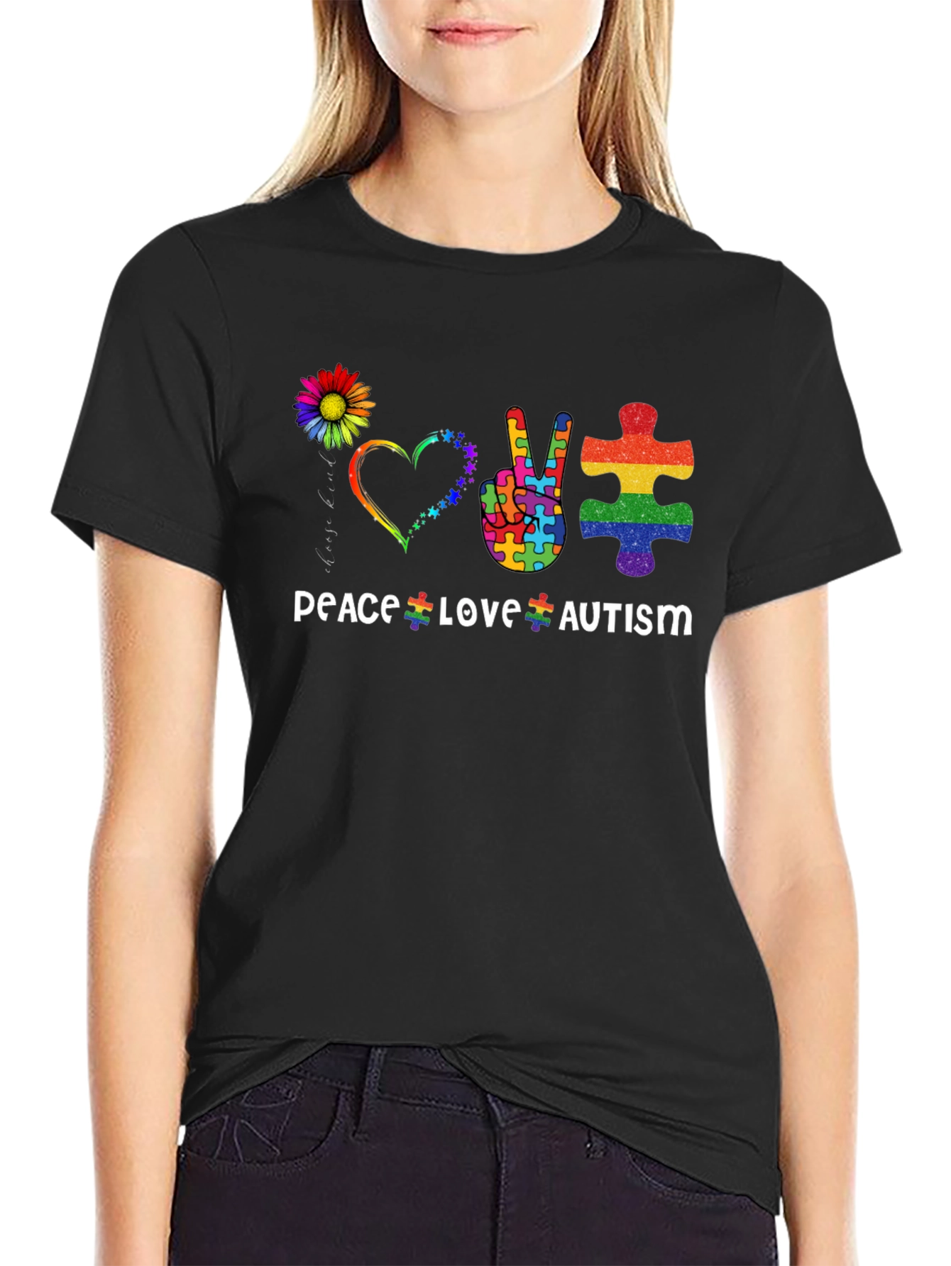 Peace Love Autism T-Shirt Puzzle Design
