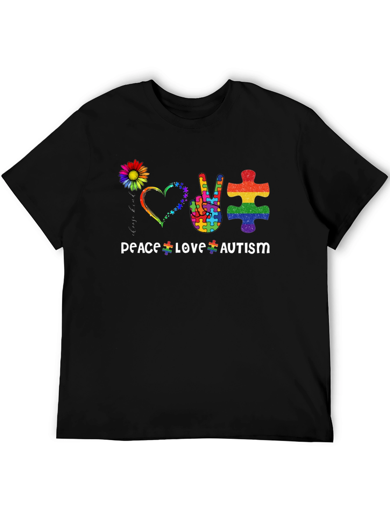 Peace Love Autism T-Shirt Puzzle Design