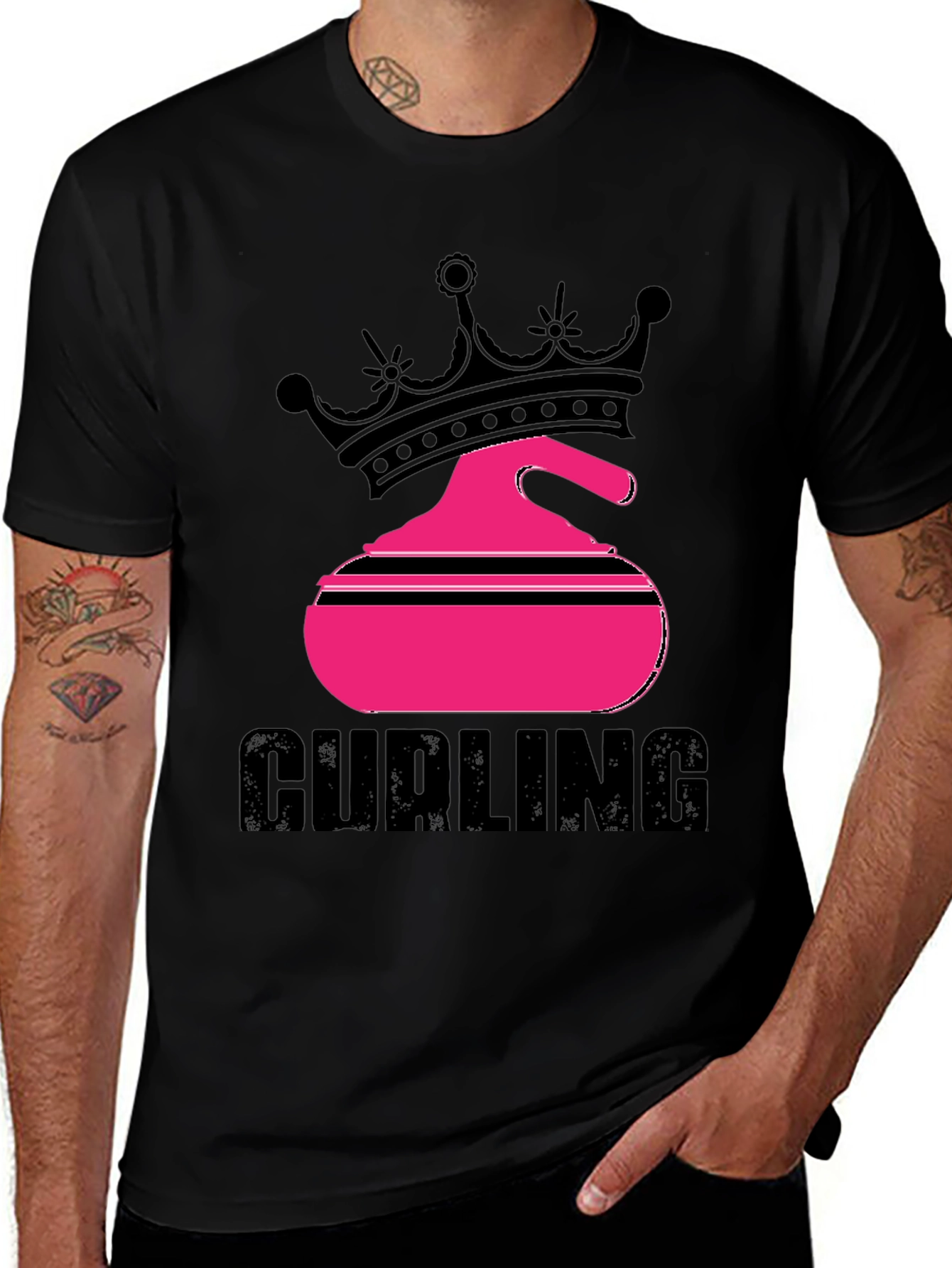 Curling Queen Black T-Shirt