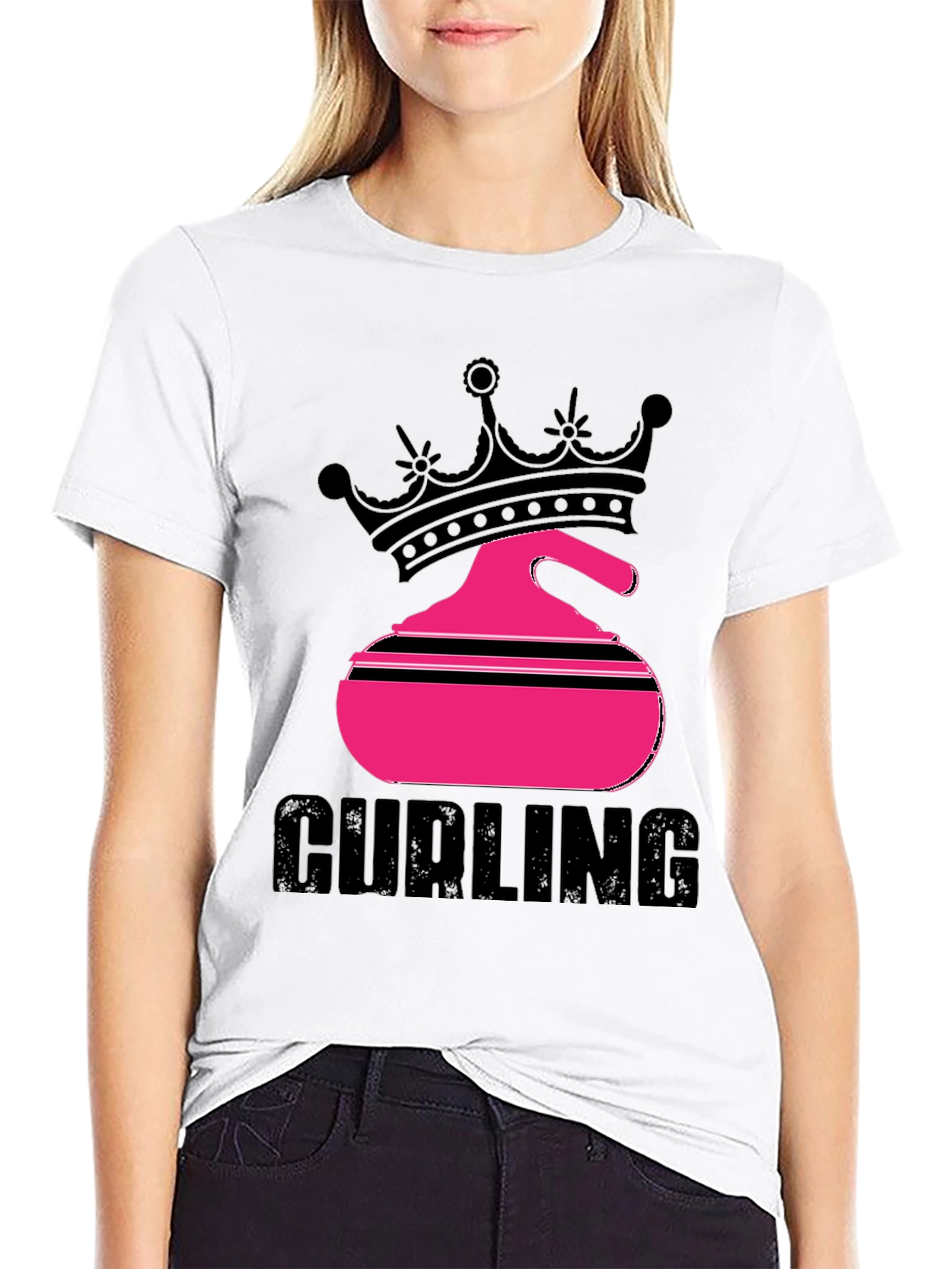 Curling Queen Black T-Shirt