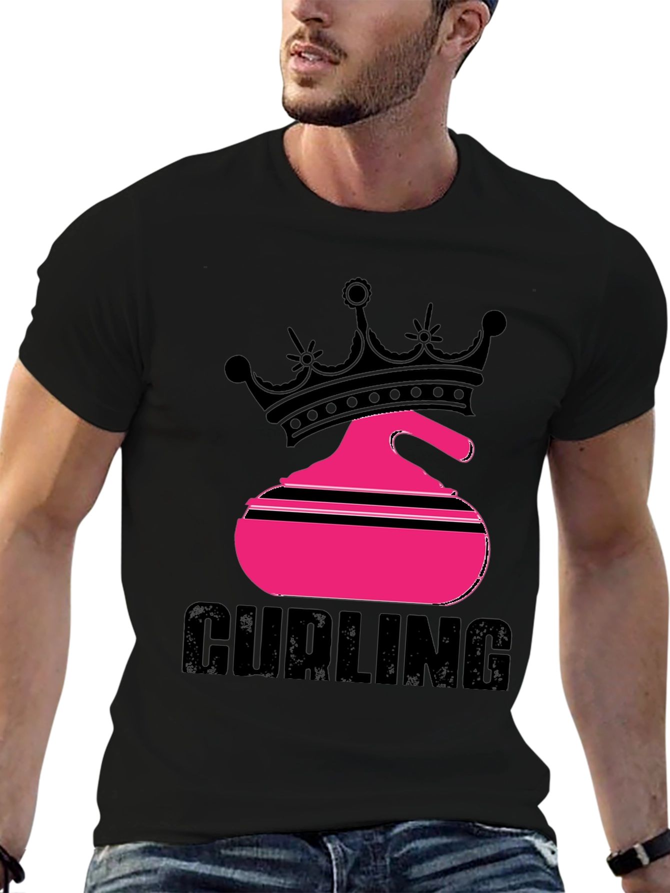 Curling Queen Black T-Shirt
