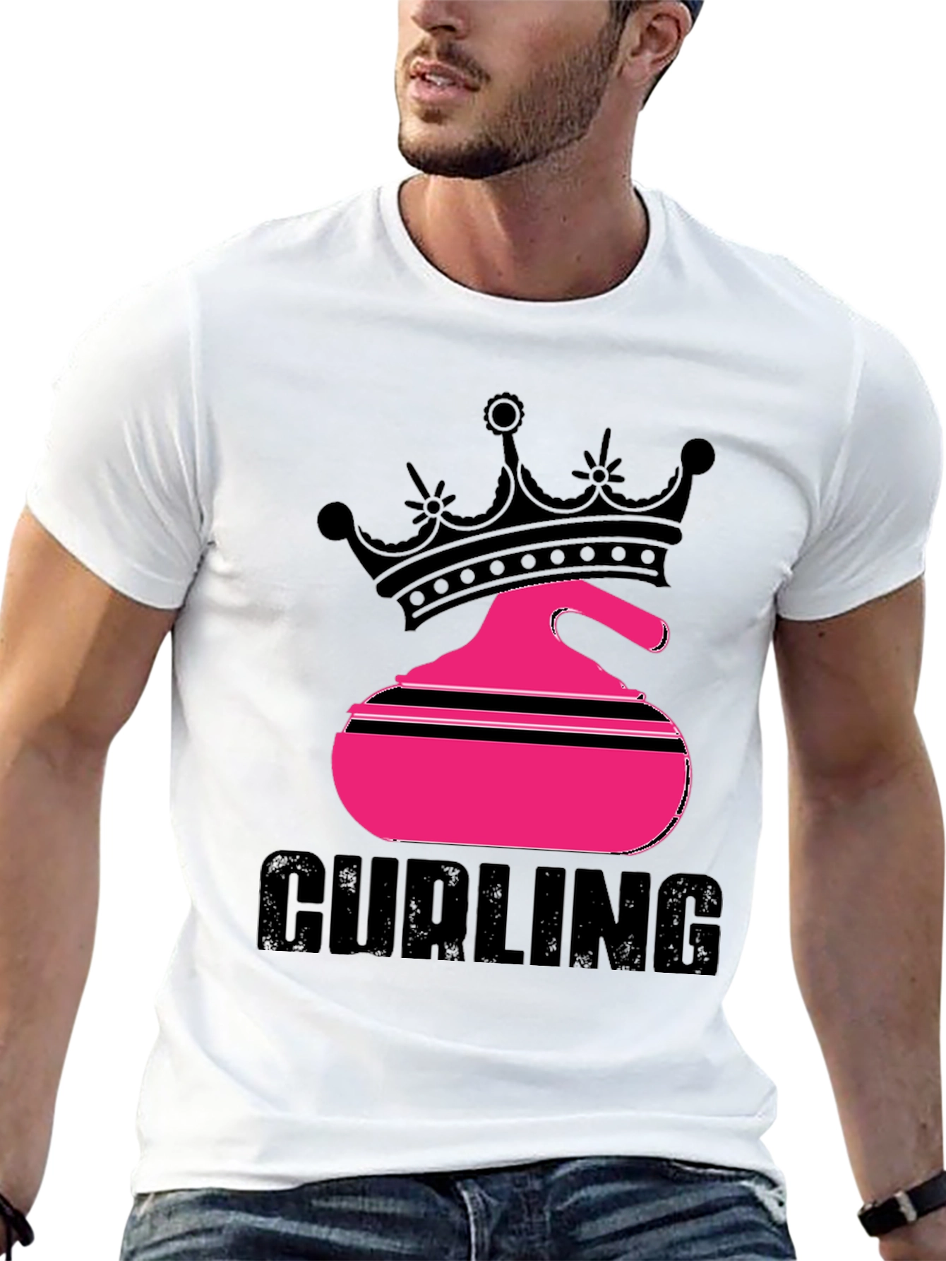 Curling Queen Black T-Shirt