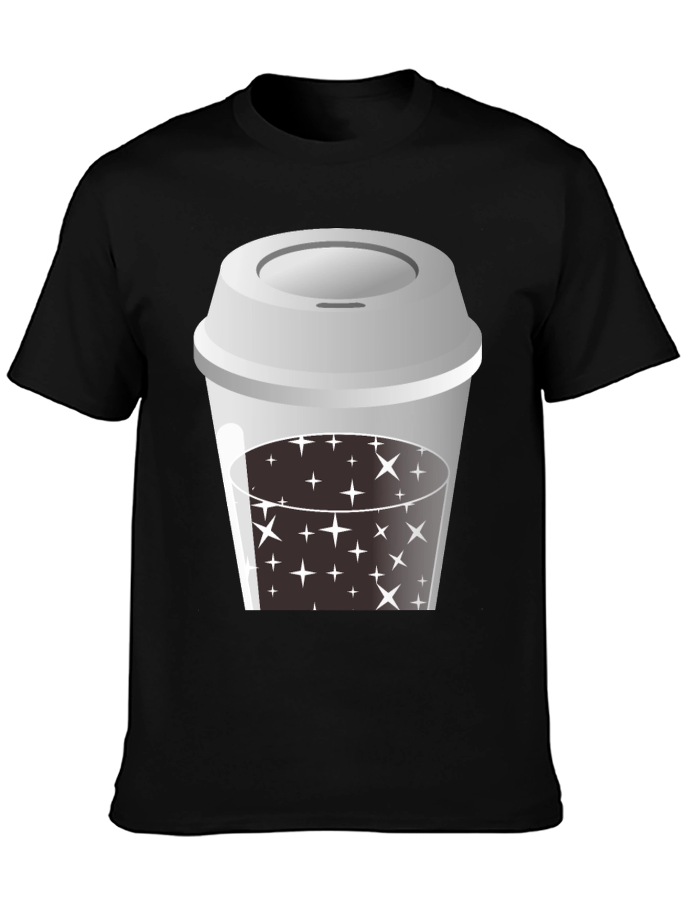 Starry Coffee T-Shirt - Black Graphic Tee