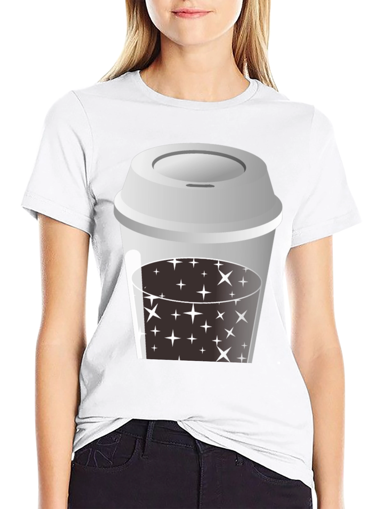 Starry Coffee T-Shirt - Black Graphic Tee