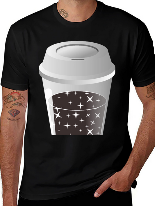 Starry Coffee T-Shirt - Black Graphic Tee
