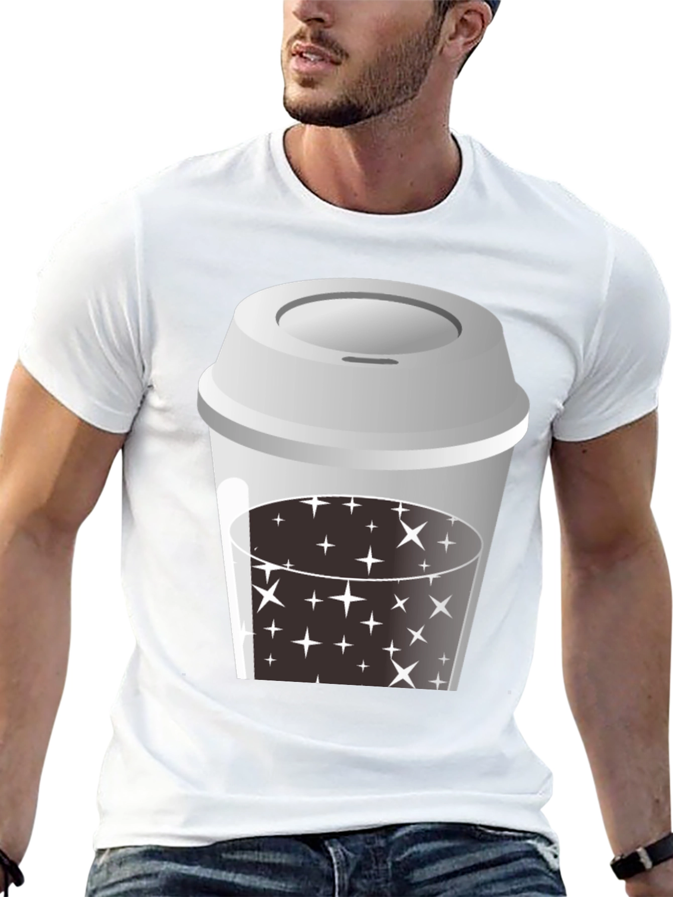 Starry Coffee T-Shirt - Black Graphic Tee