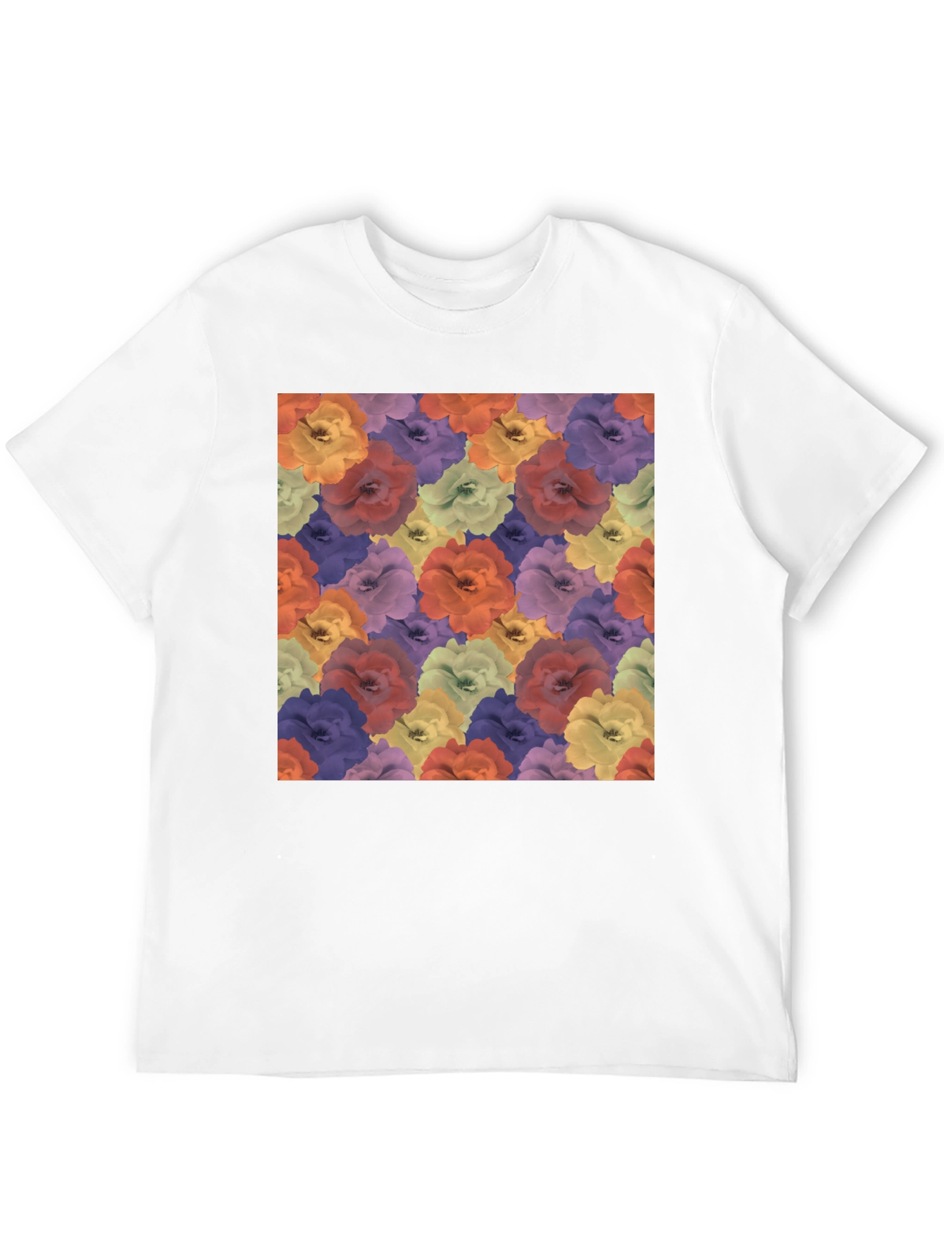 Floral Pattern Black T-Shirt