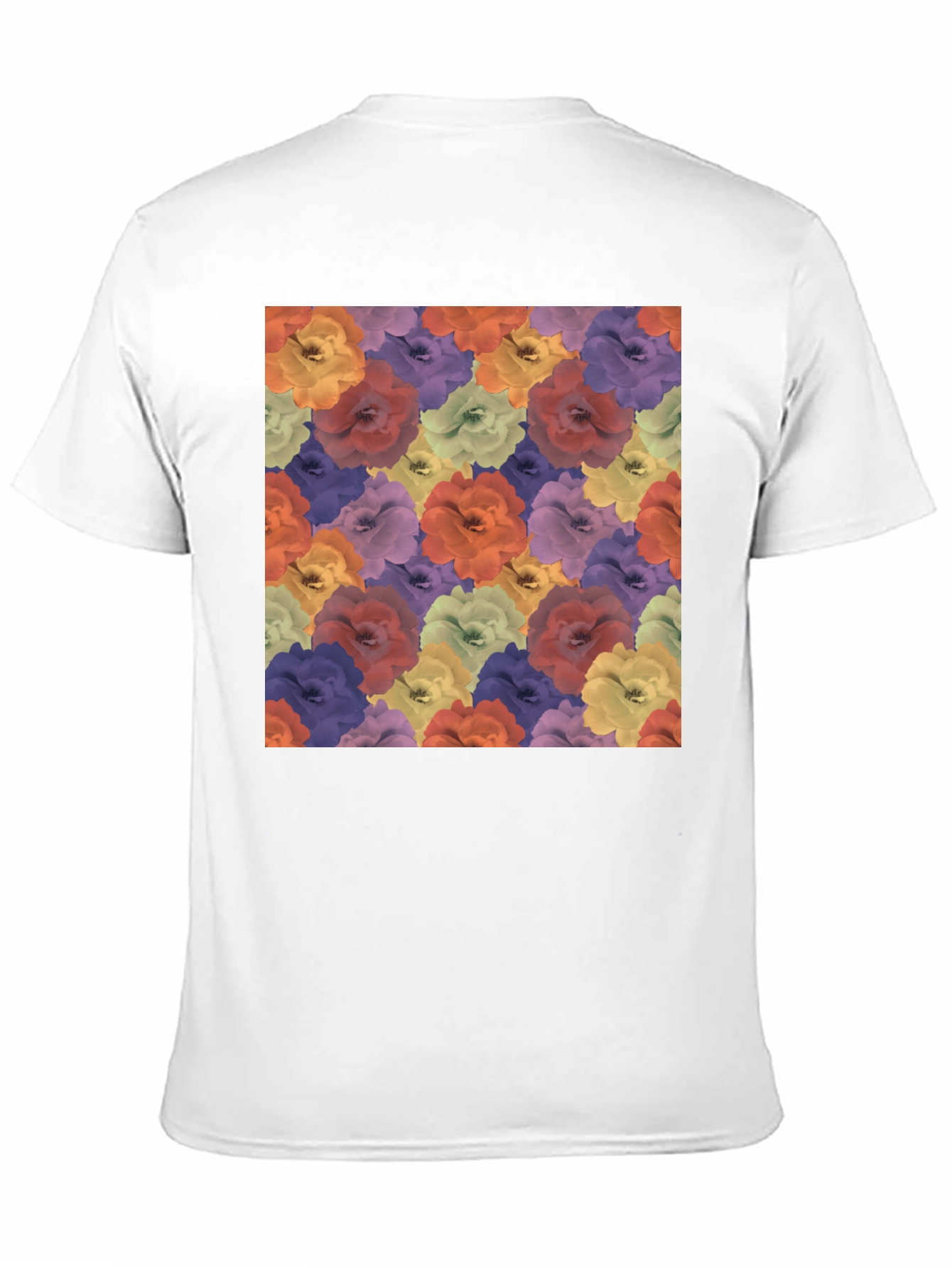 Floral Pattern Black T-Shirt