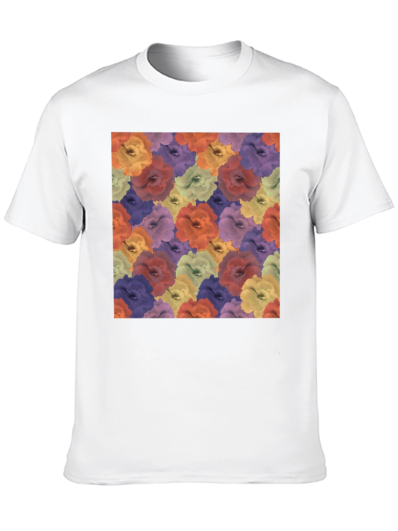 Floral Pattern Black T-Shirt