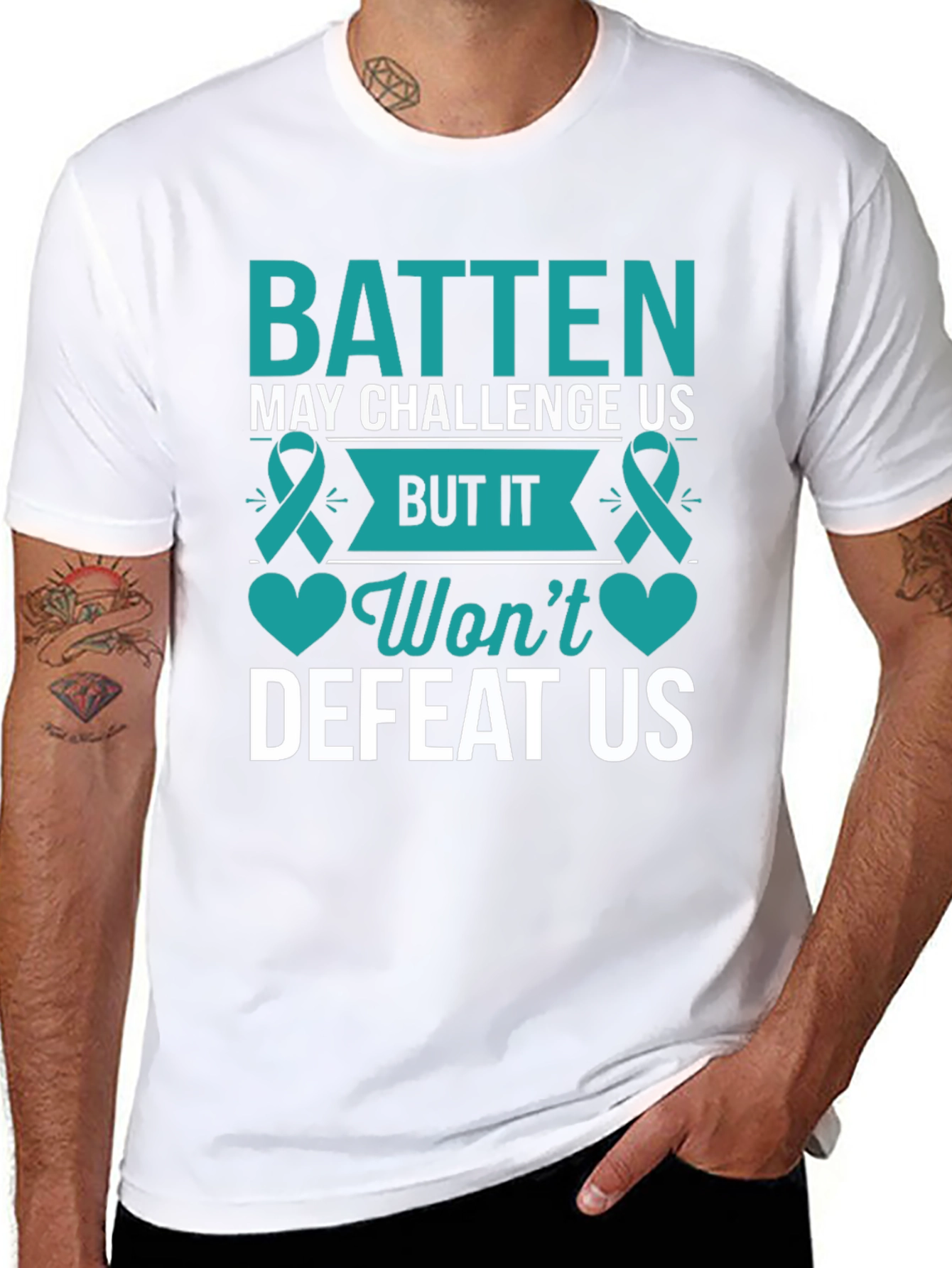 Batten Wont Defeat Us Awareness T-Shirt